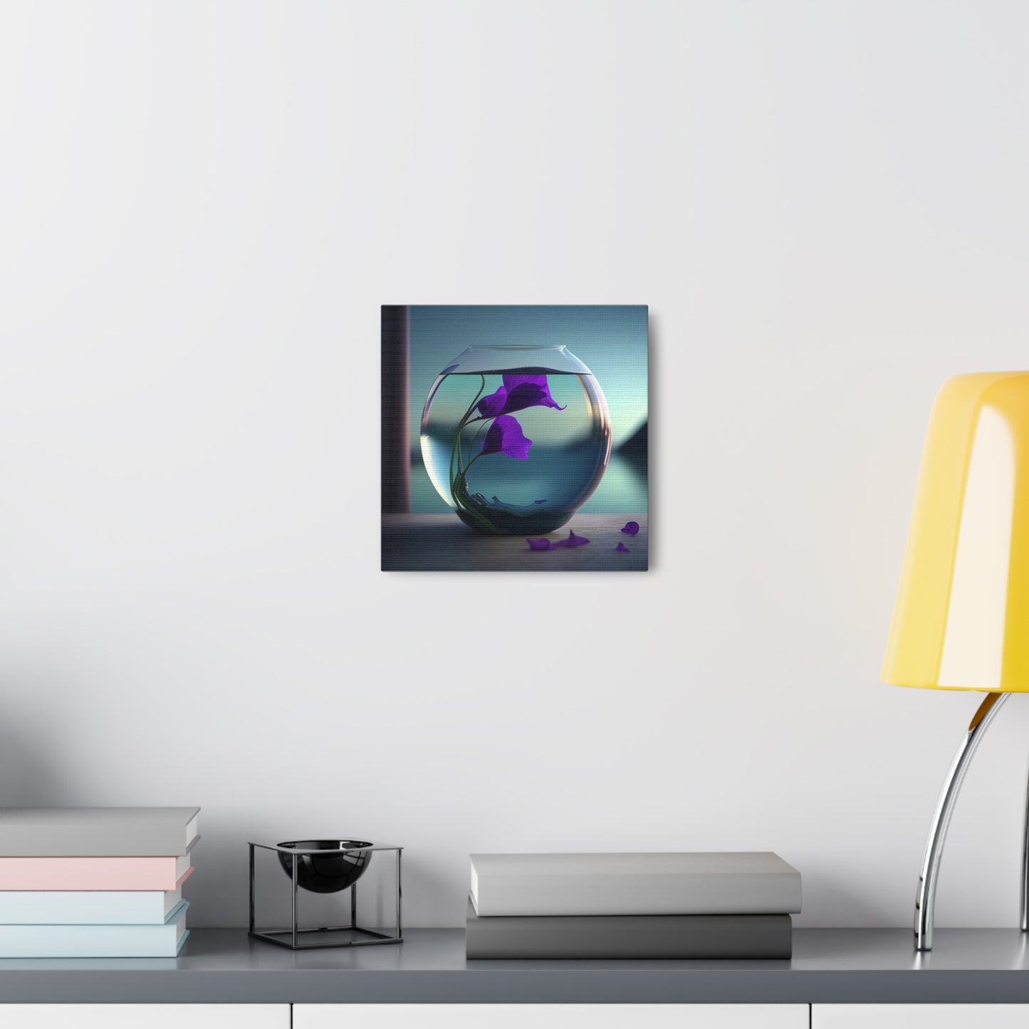 Canvas Gallery Wraps Purple Sweet pea in a vase 2
