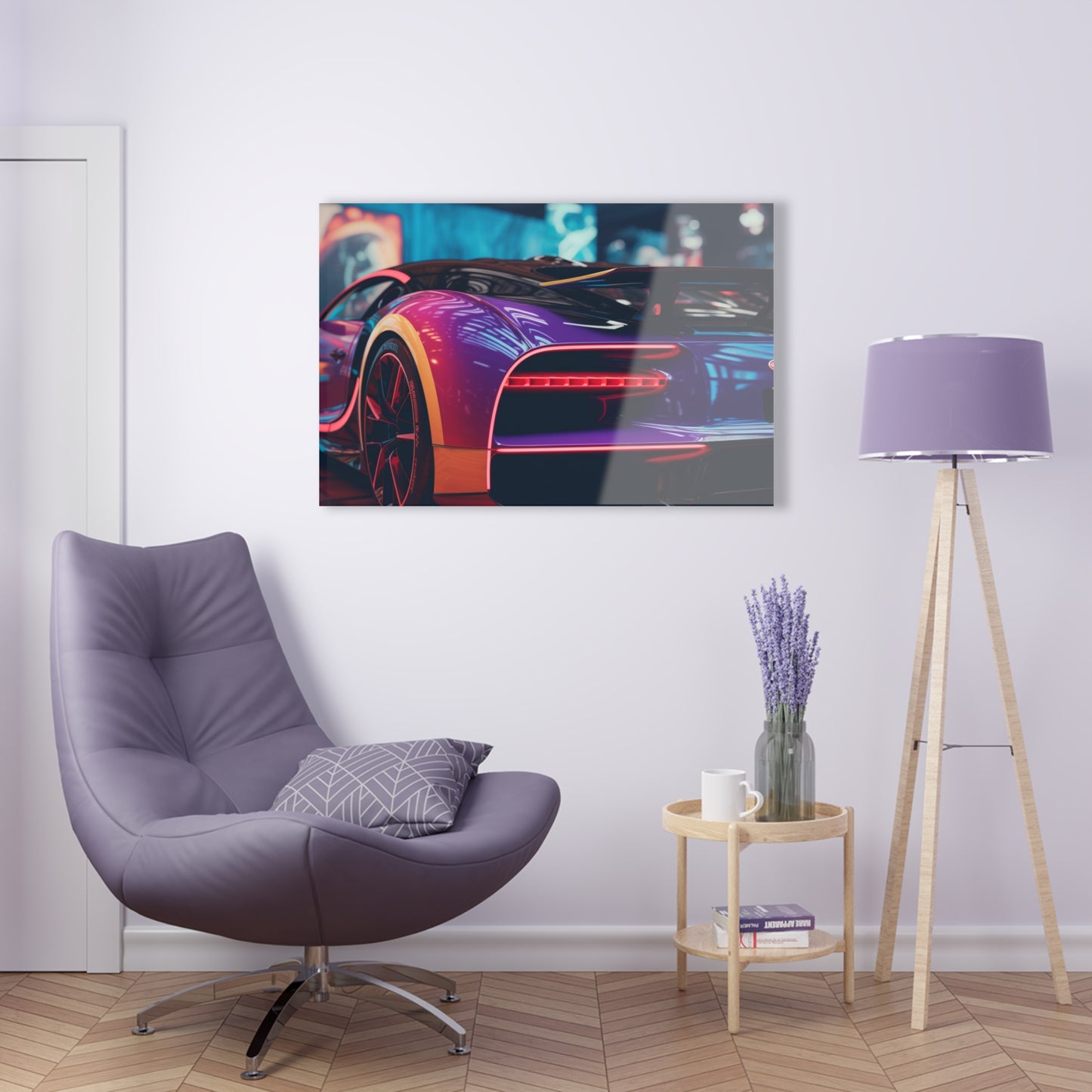 Acrylic Prints Hyper Bugatti Neon Chiron 3