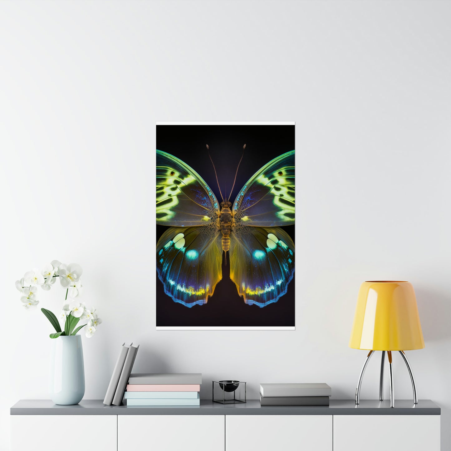 Premium Matte Vertical Posters Neon Hue Butterfly 1