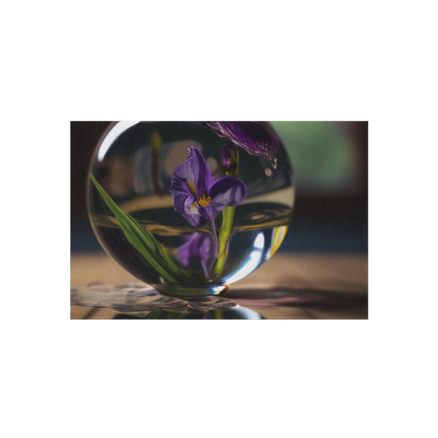 Outdoor Rug  Purple Iris in a vase 1