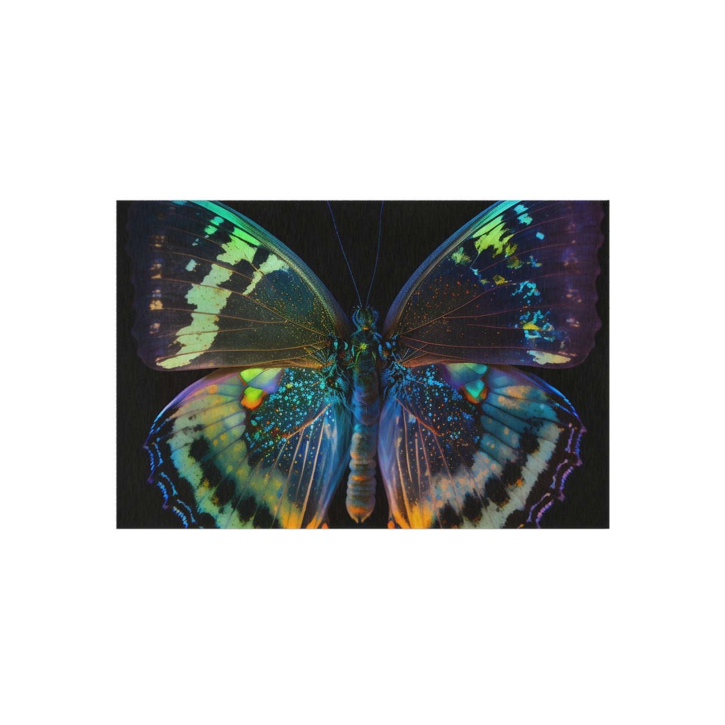 Outdoor Rug  Neon Butterfly Flair 4