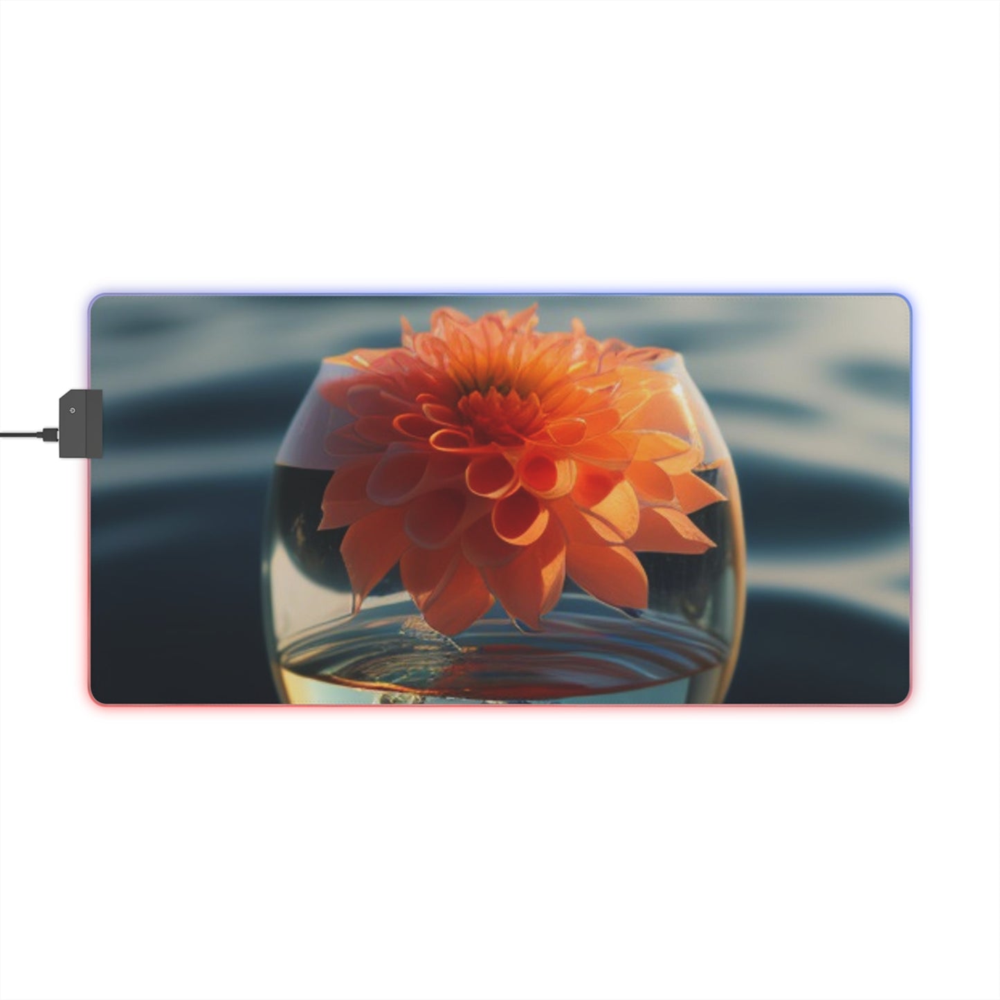 LED Gaming Mouse Pad Dahlia Orange 2