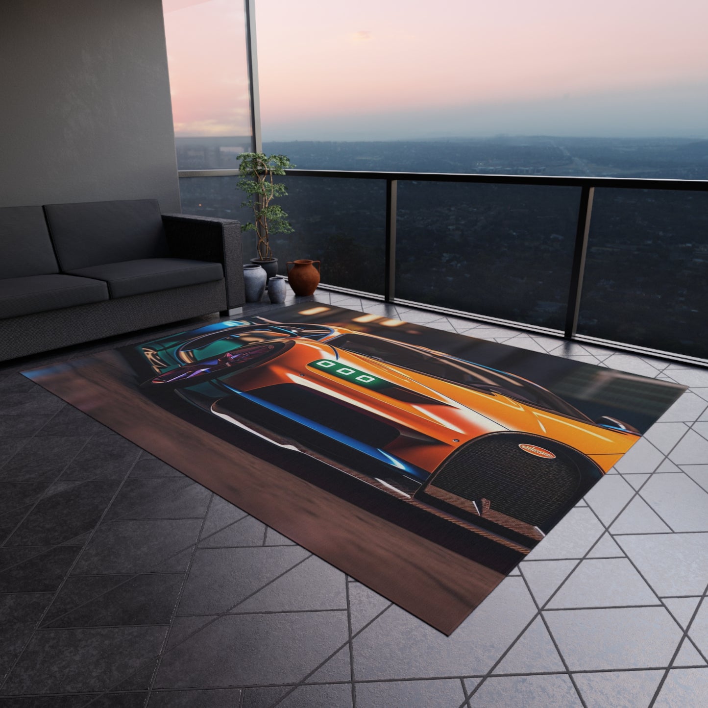 Outdoor Rug  Hyper Bugatti Neon Chiron 1