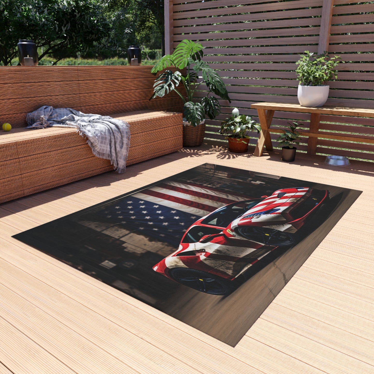 Outdoor Rug  American Flag Farrari 2