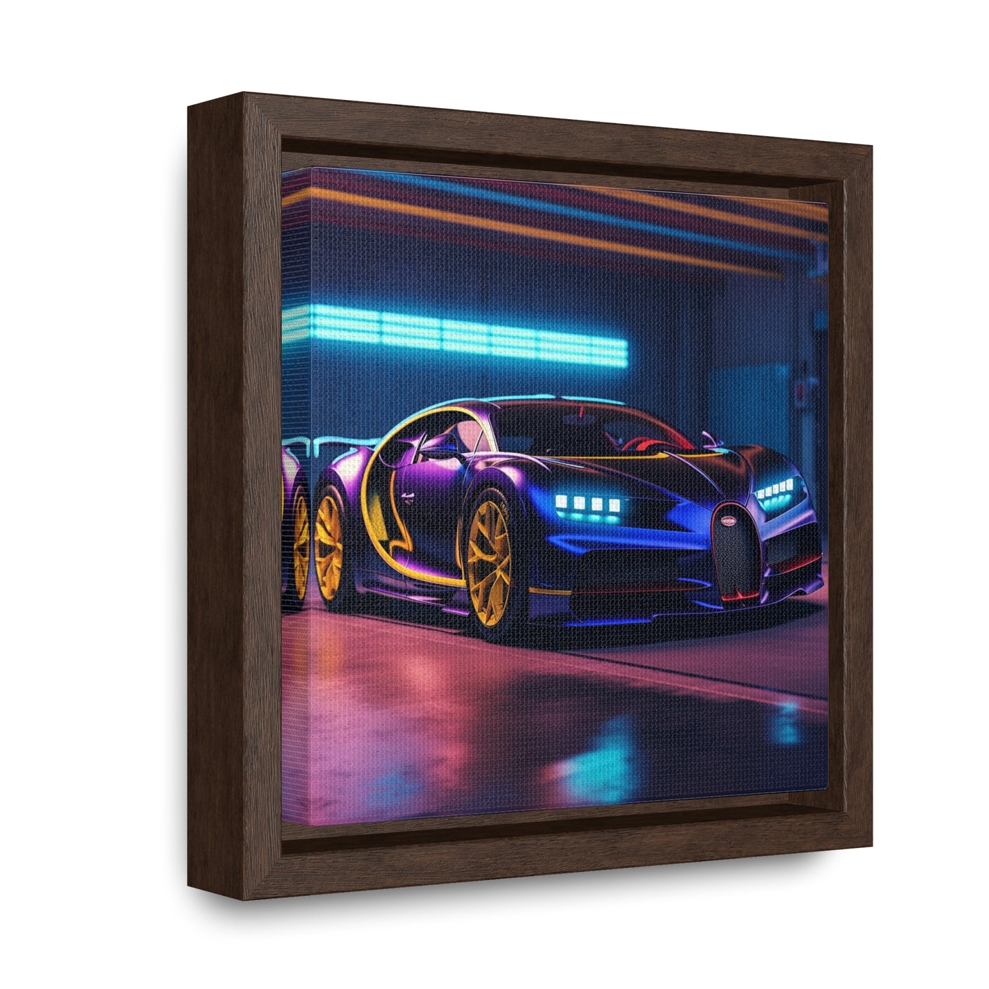 Gallery Canvas Wraps, Square Frame Hyper Bugatti Neon Chiron 4