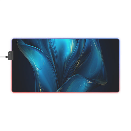 LED Gaming Mouse Pad Abstract Blue Tulip 2