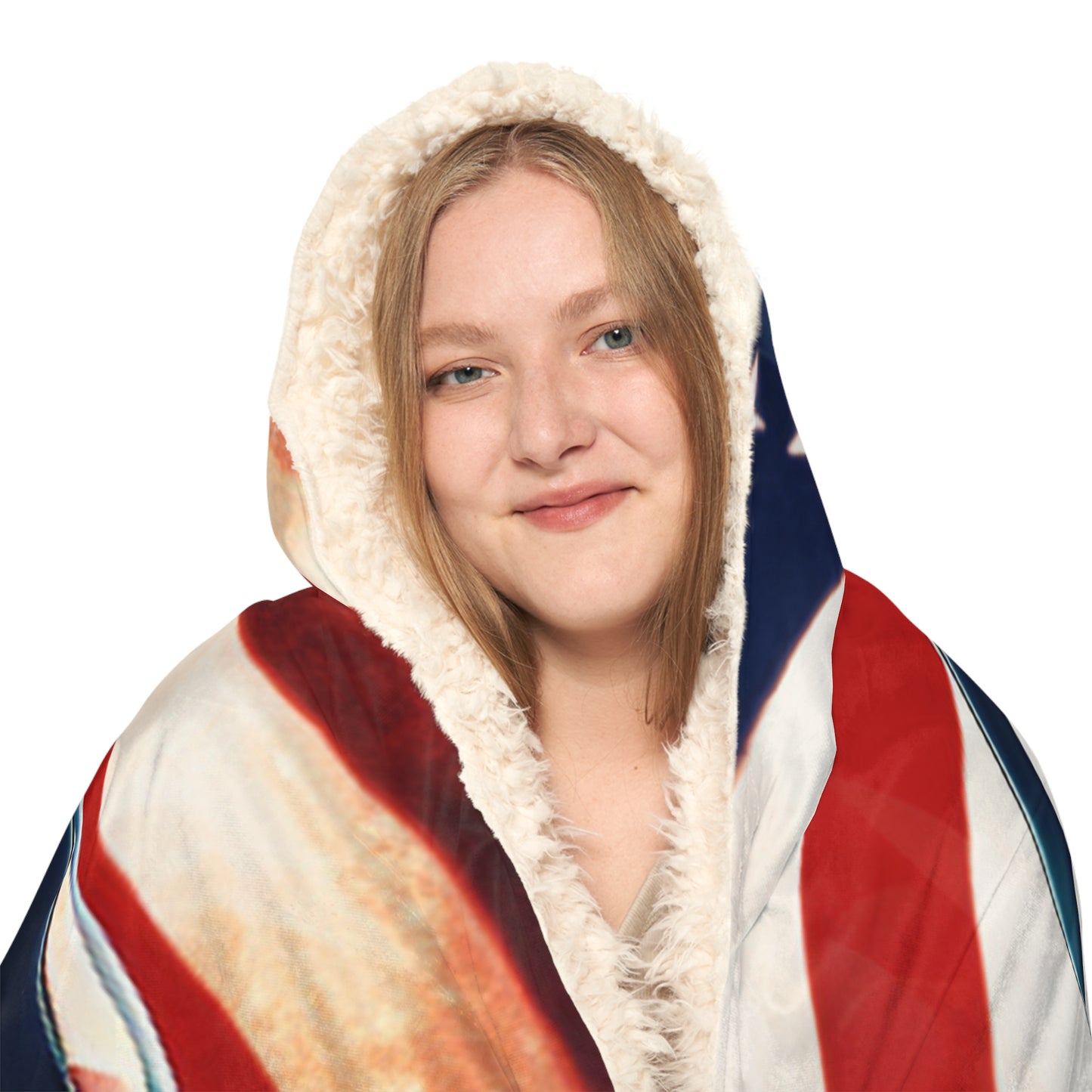 Snuggle Hooded Blanket Abstract American Flag Background Bugatti 4