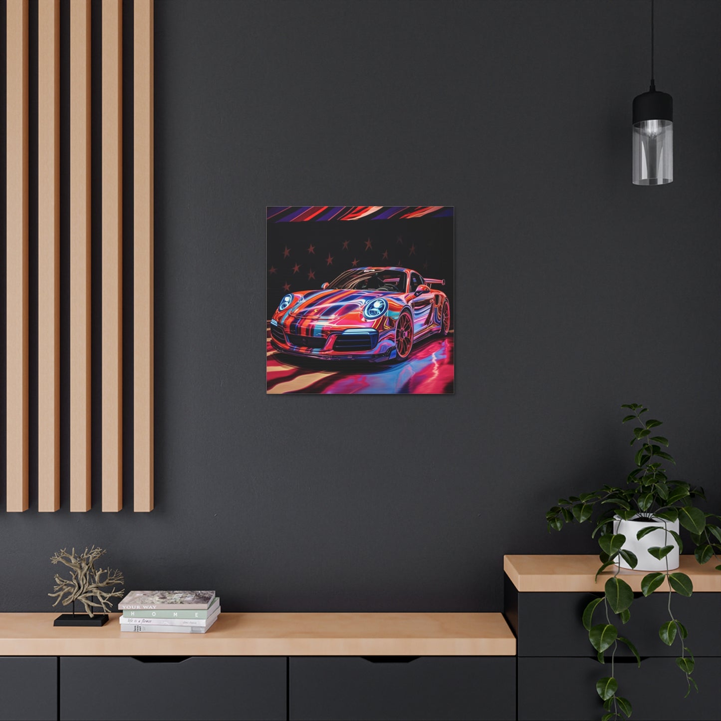 Canvas Gallery Wraps American Flag Colored Porsche 4