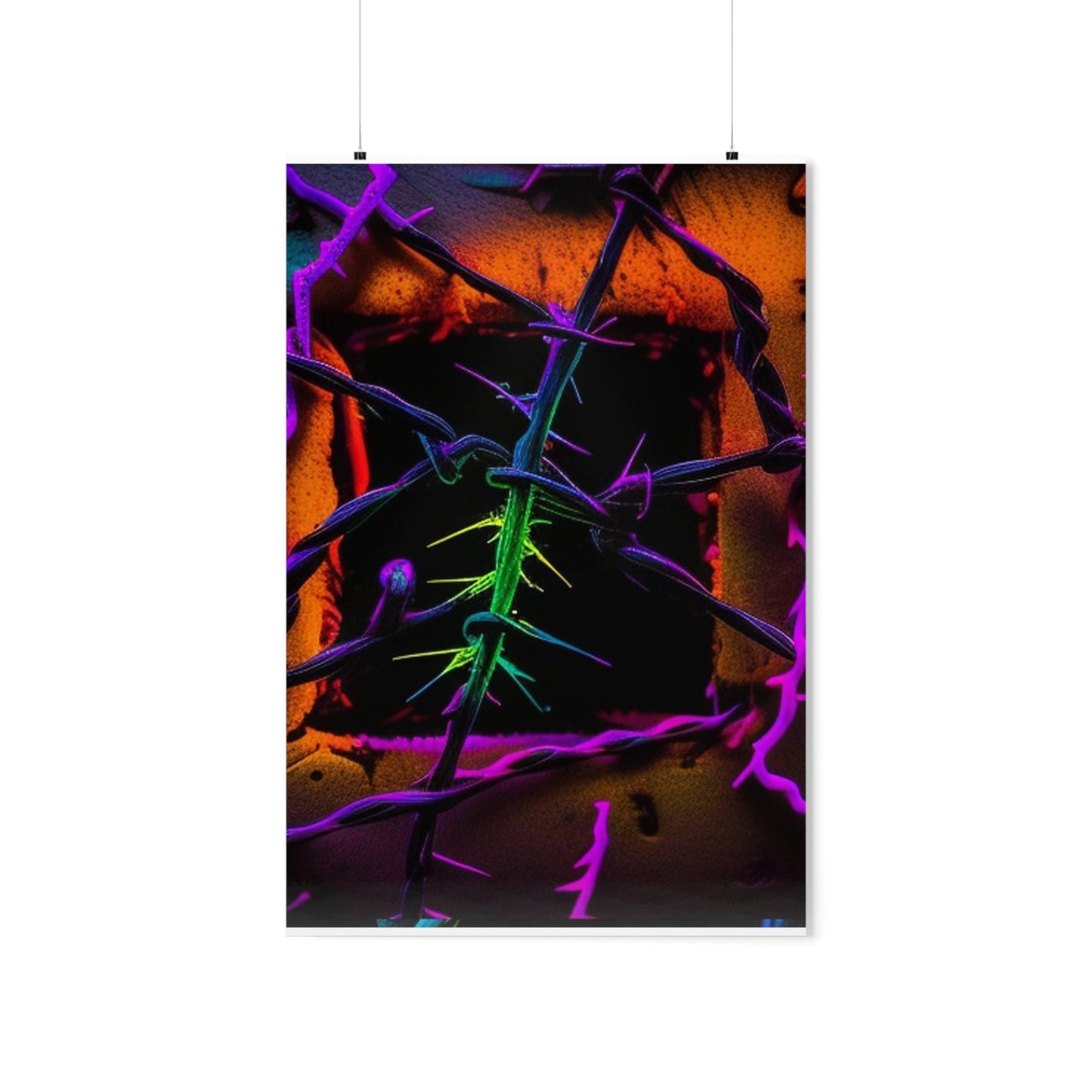 Premium Matte Vertical Posters Macro Neon Barbs 1