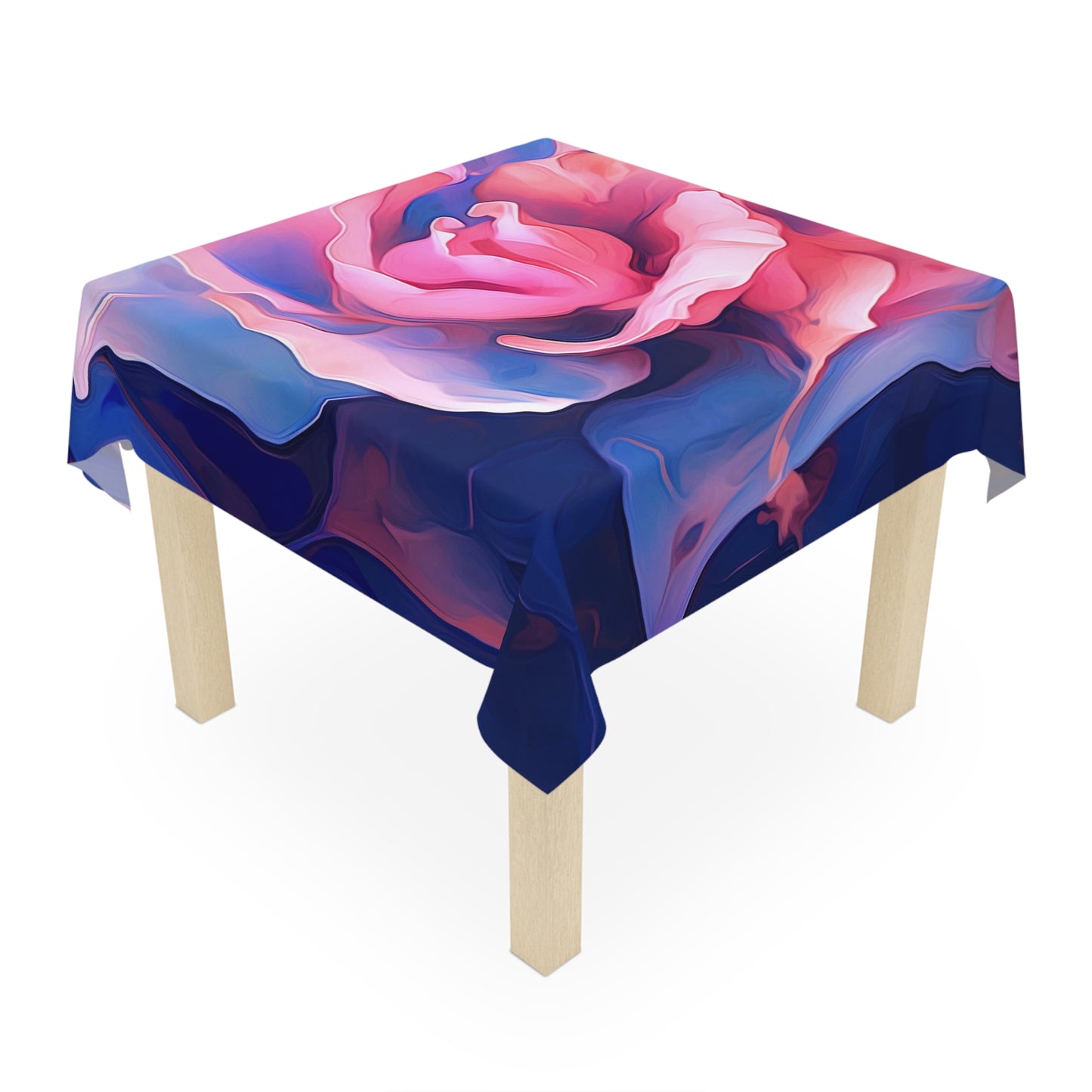 Tablecloth Pink & Blue Tulip Rose 1