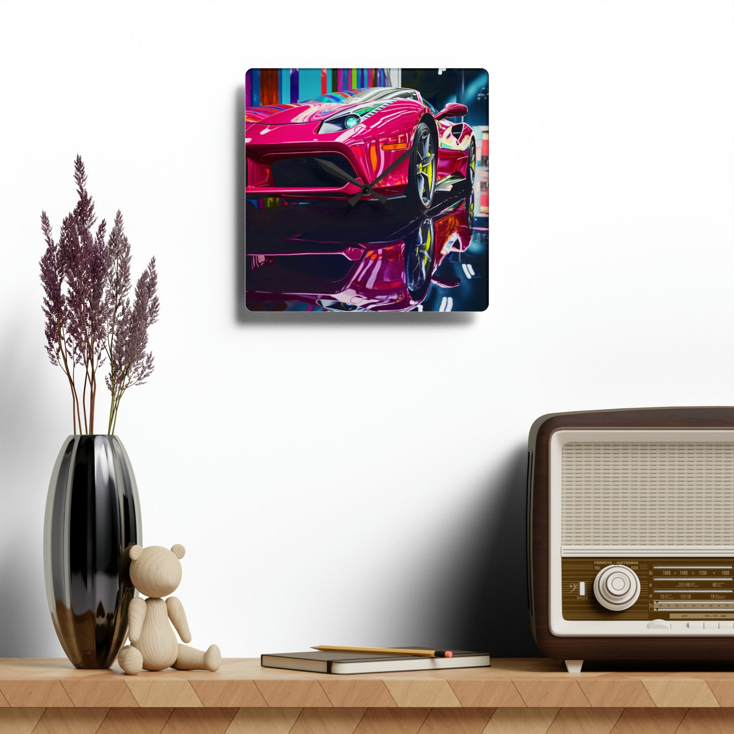 Acrylic Wall Clock Ferrari Flair Macro 2