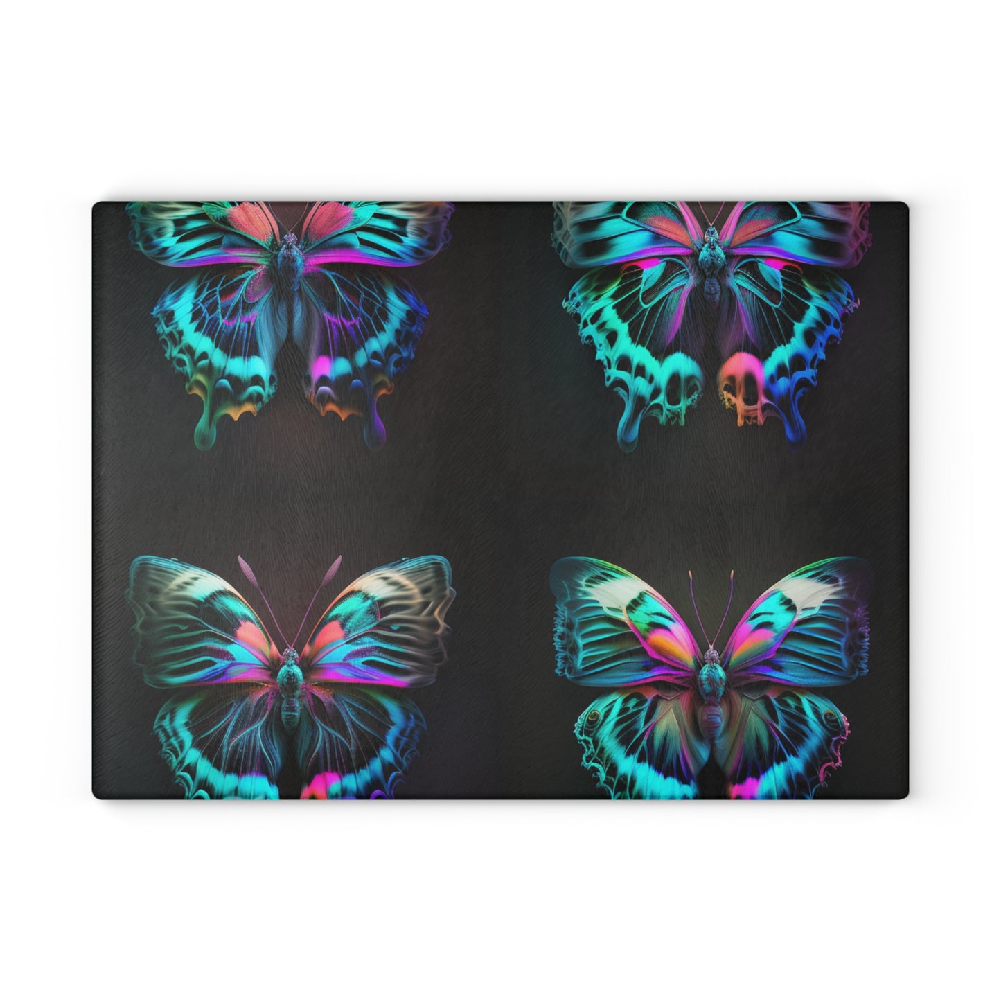 Glass Cutting Board Neon Butterfly Fusion 5