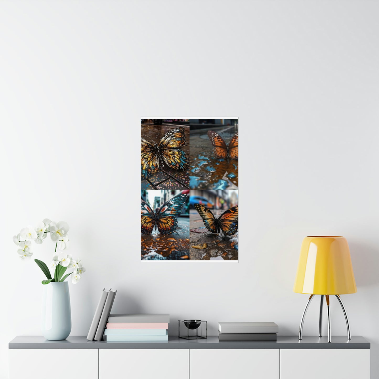 Premium Matte Vertical Posters Water Butterfly Street 5