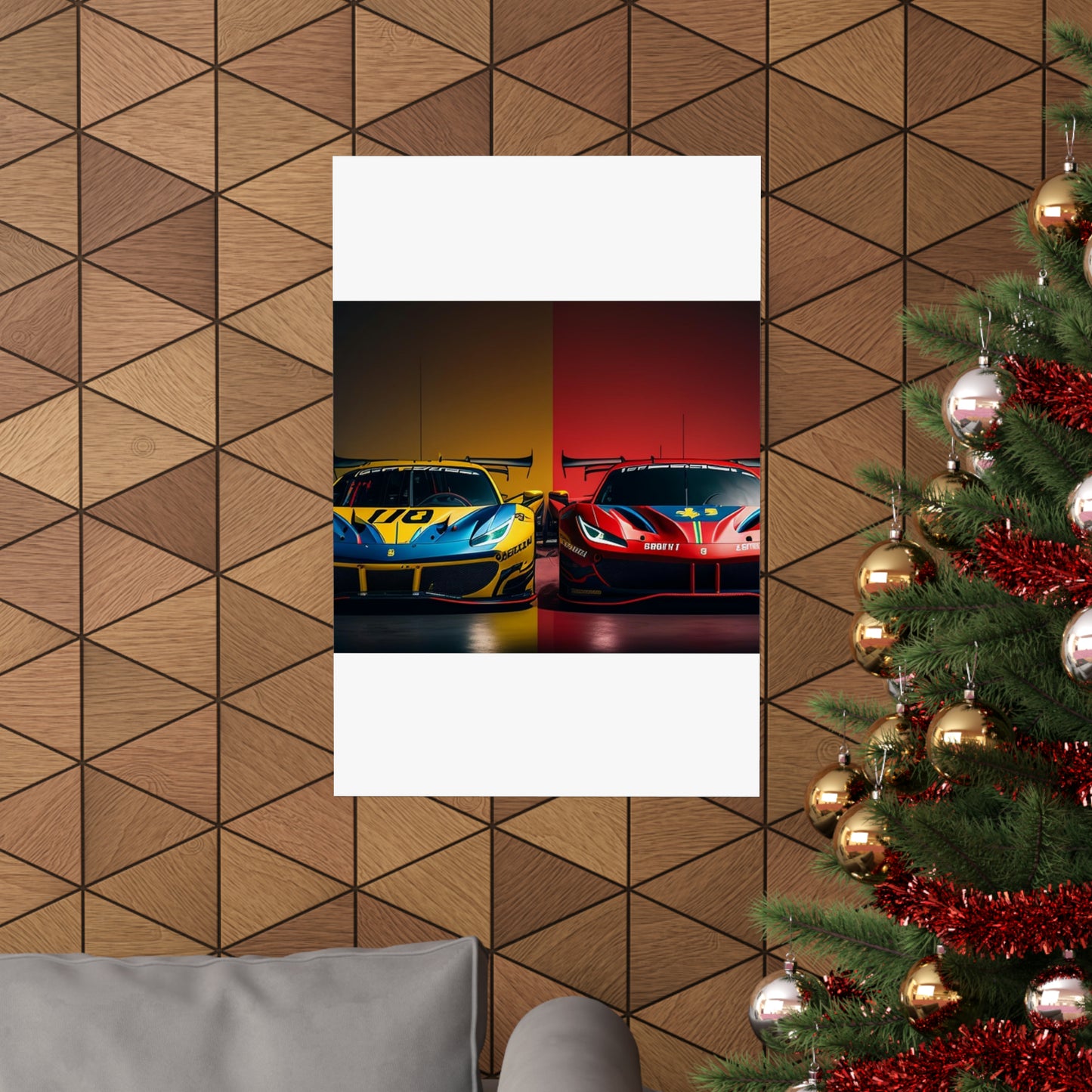 Premium Matte Vertical Posters Ferrari Red Blue 3