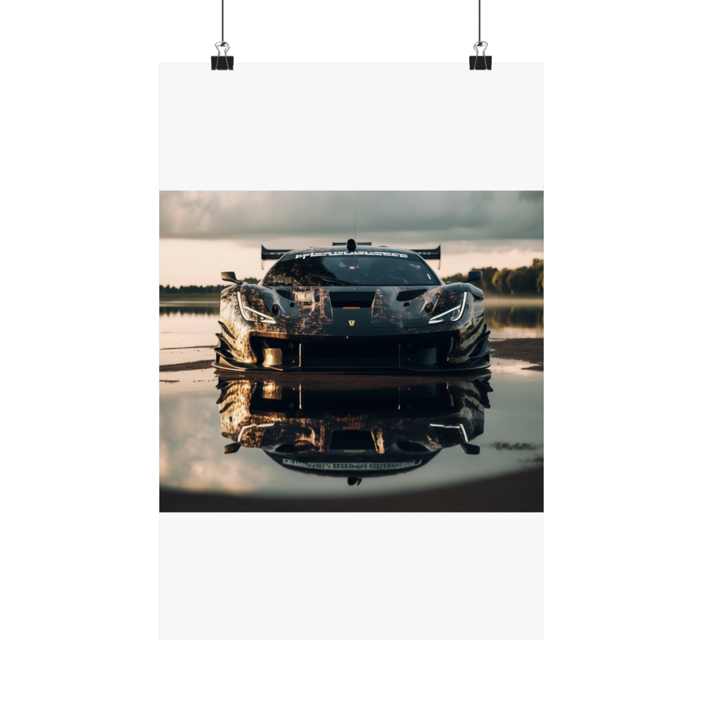 Premium Matte Vertical Posters Ferrari Lake 3