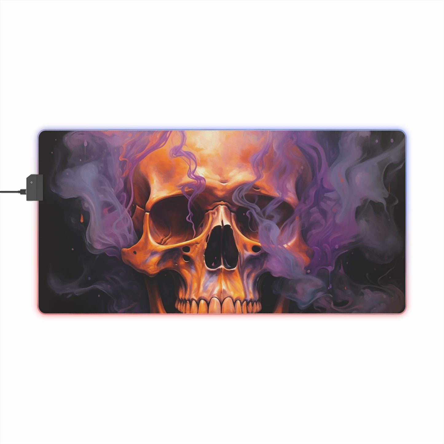 LED Gaming Mouse Pad Skull Flames 4