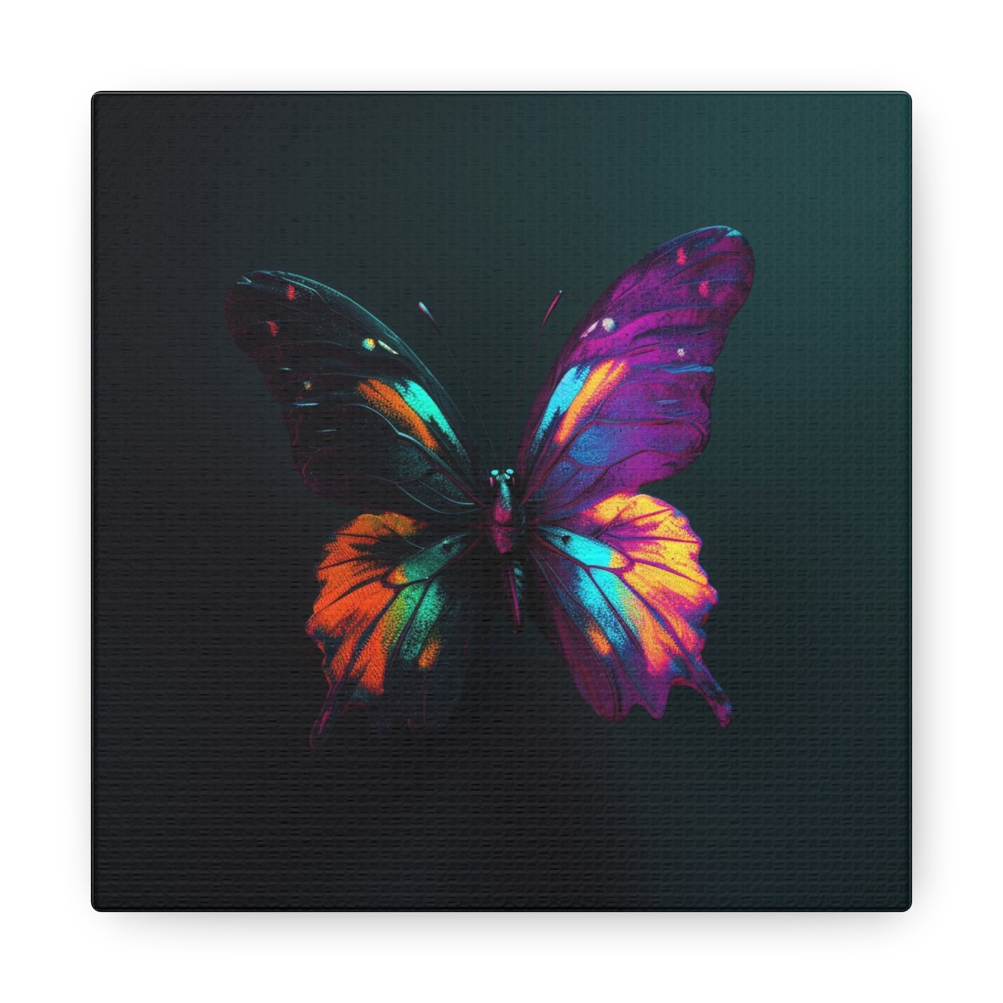 Canvas Gallery Wraps Hyper Colorful Butterfly Purple 3