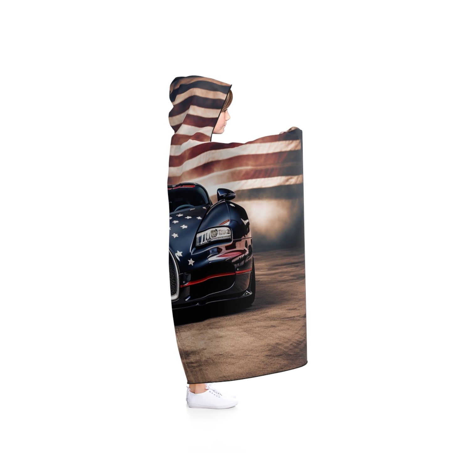 Hooded Blanket Bugatti American Flag 2