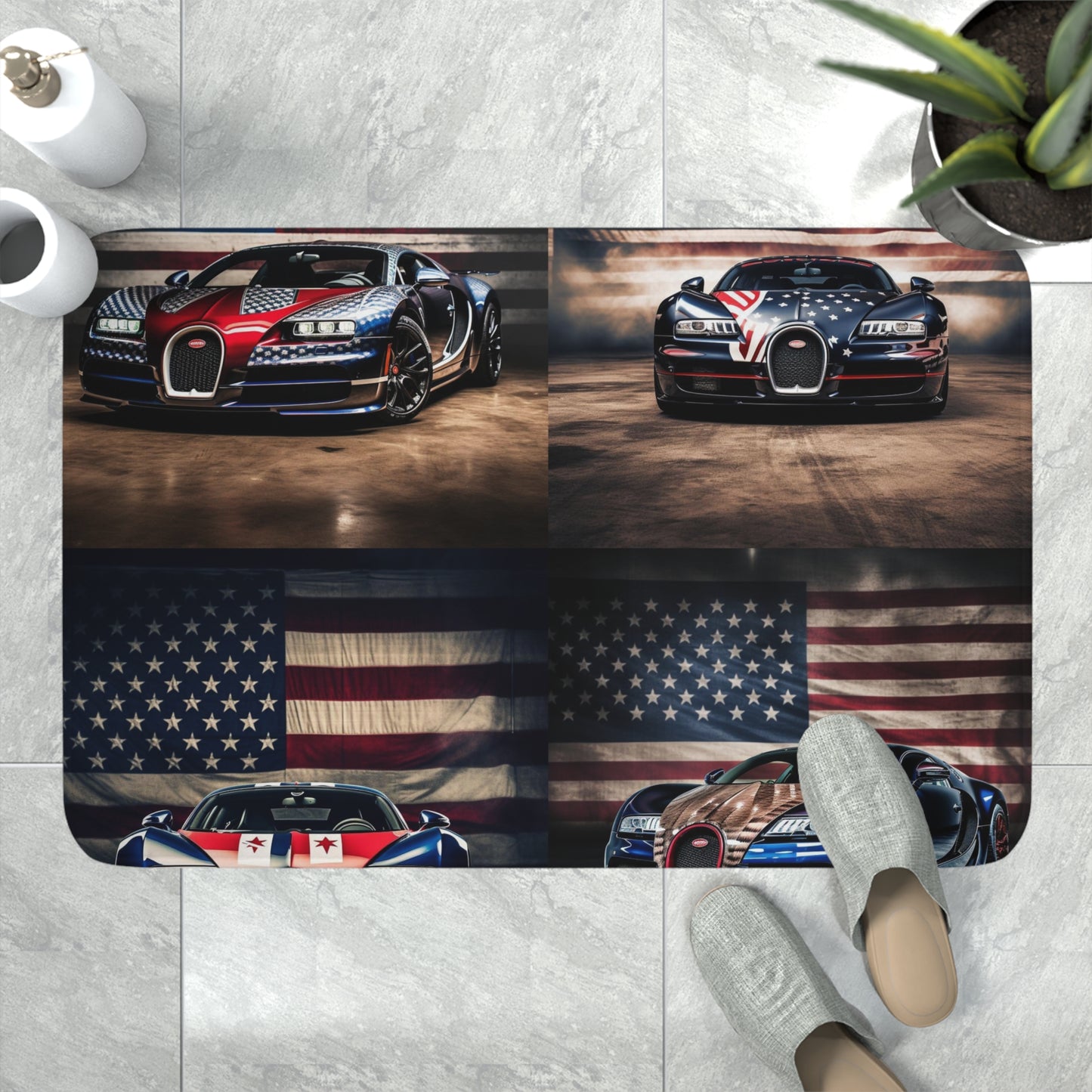 Memory Foam Bath Mat Bugatti American Flag 5