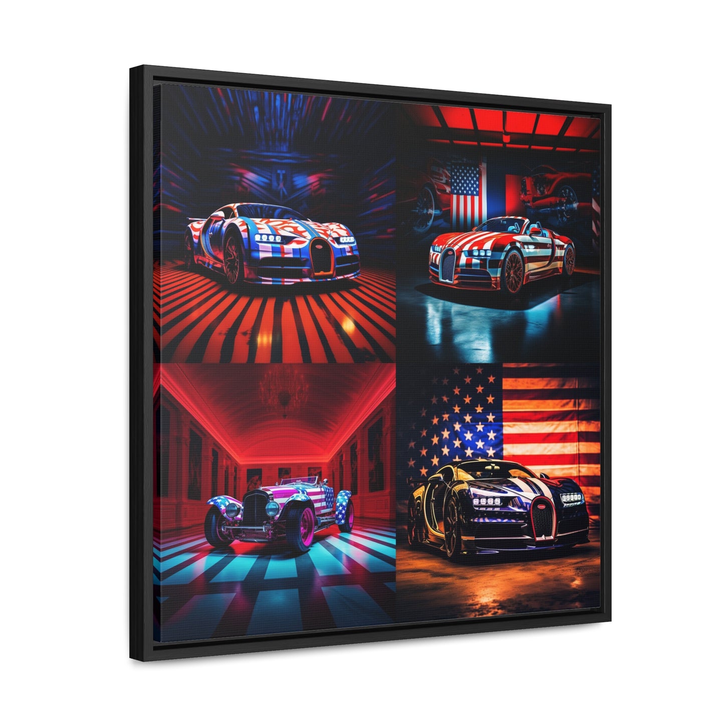 Gallery Canvas Wraps, Square Frame Macro Bugatti American Flag 5