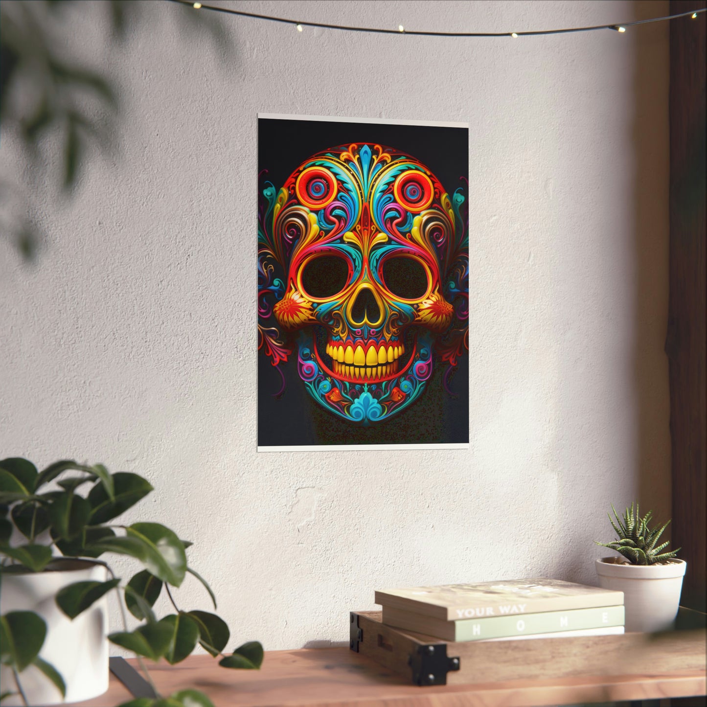 Premium Matte Vertical Posters Macro Skull Color 1