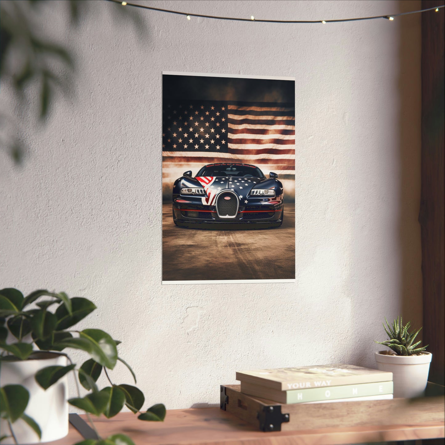 Premium Matte Vertical Posters Bugatti American Flag 2