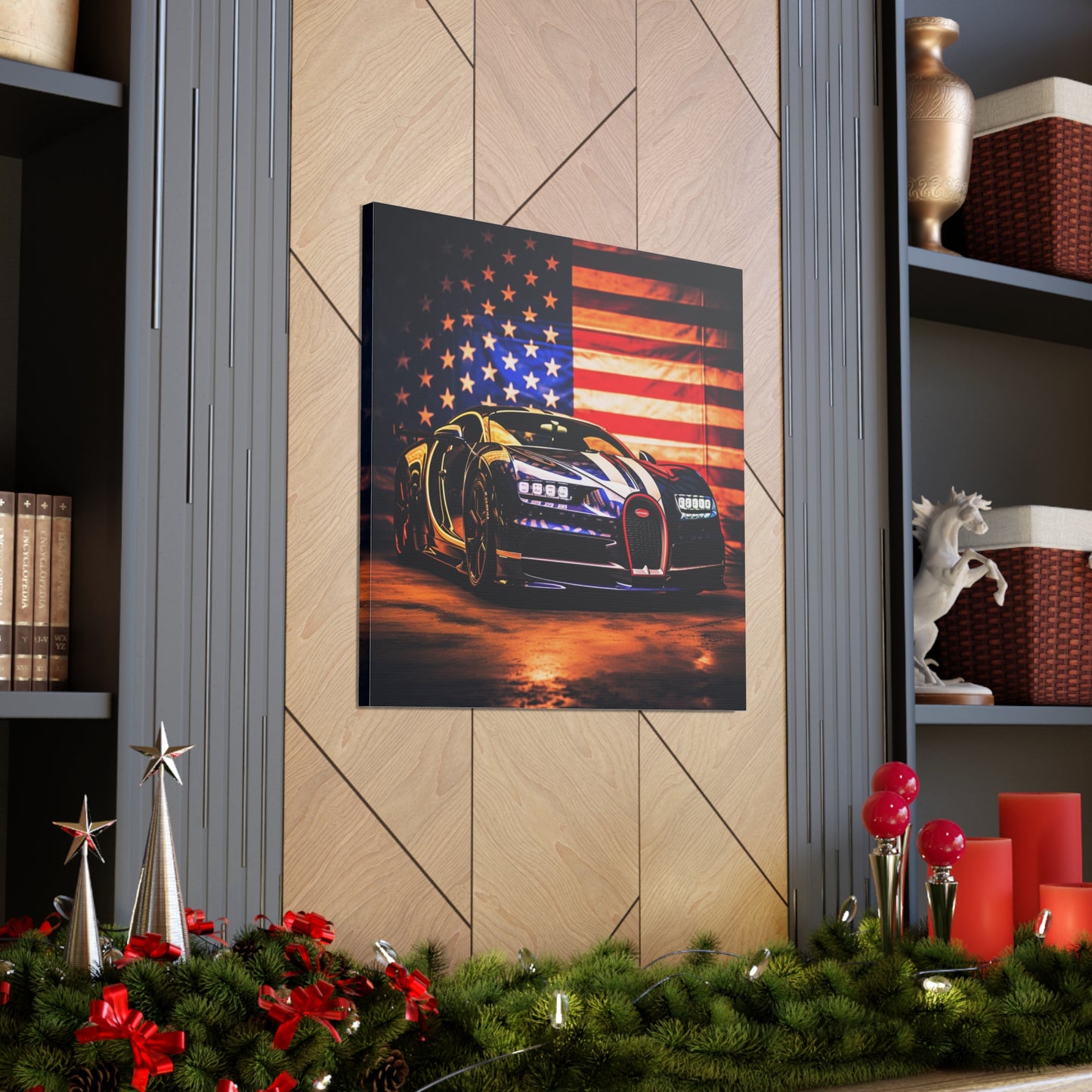 Canvas Gallery Wraps Macro Bugatti American Flag 4