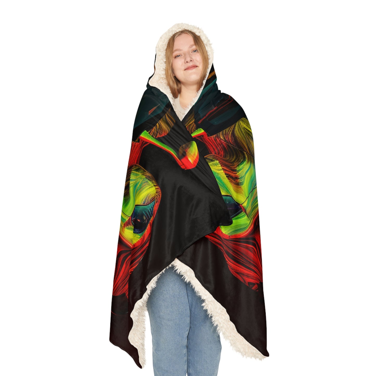 Snuggle Hooded Blanket Ferrari Neon 1