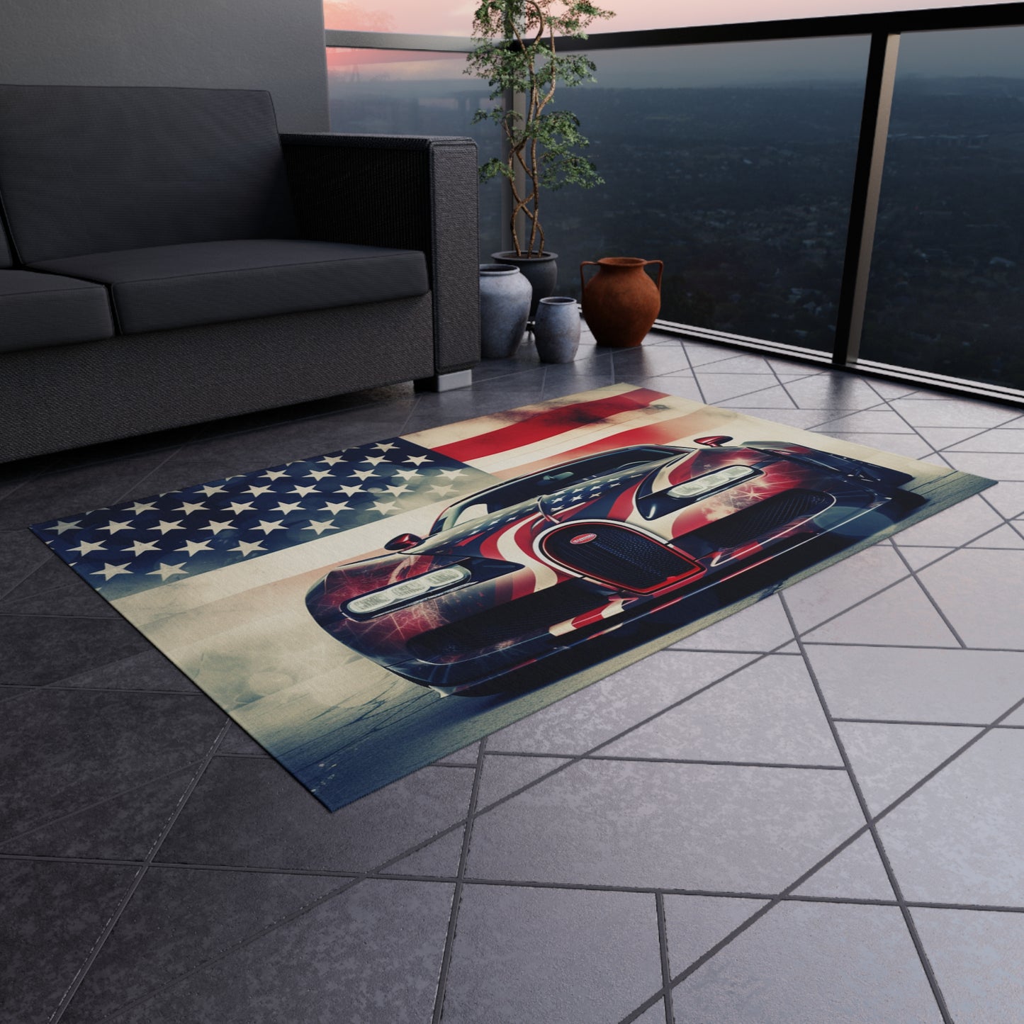 Outdoor Rug  Abstract American Flag Background Bugatti 1