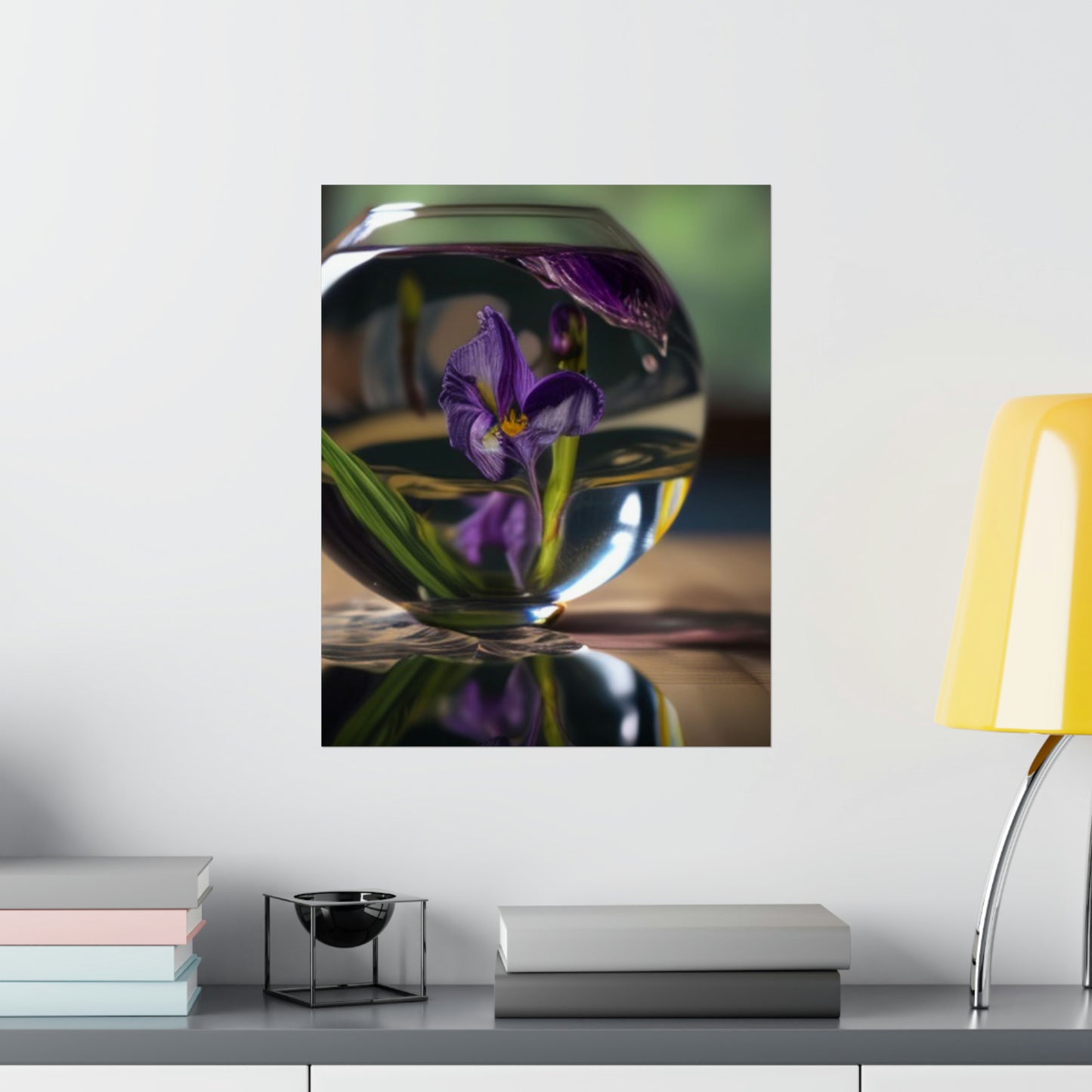 Premium Matte Vertical Posters Purple Iris in a vase 1