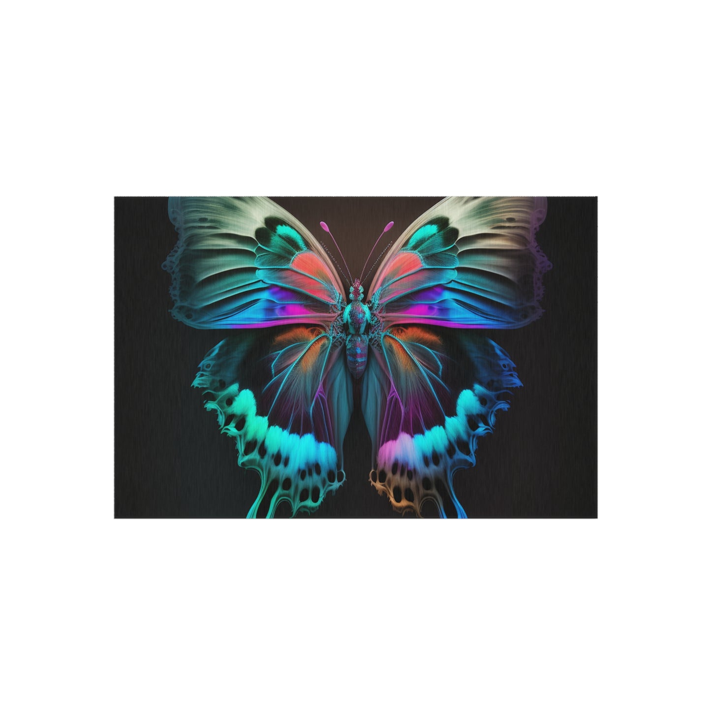 Outdoor Rug  Raw Hyper Color Butterfly 2