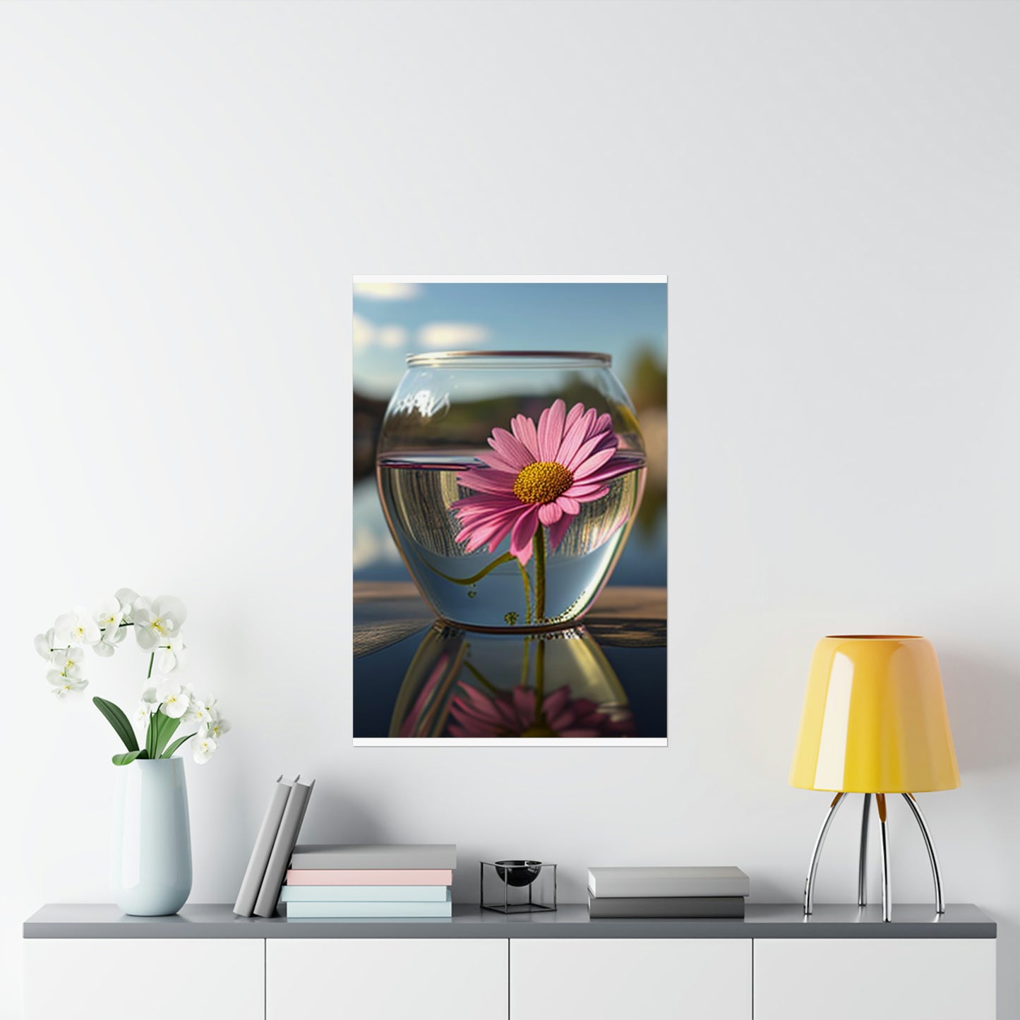 Premium Matte Vertical Posters Pink Daisy 3