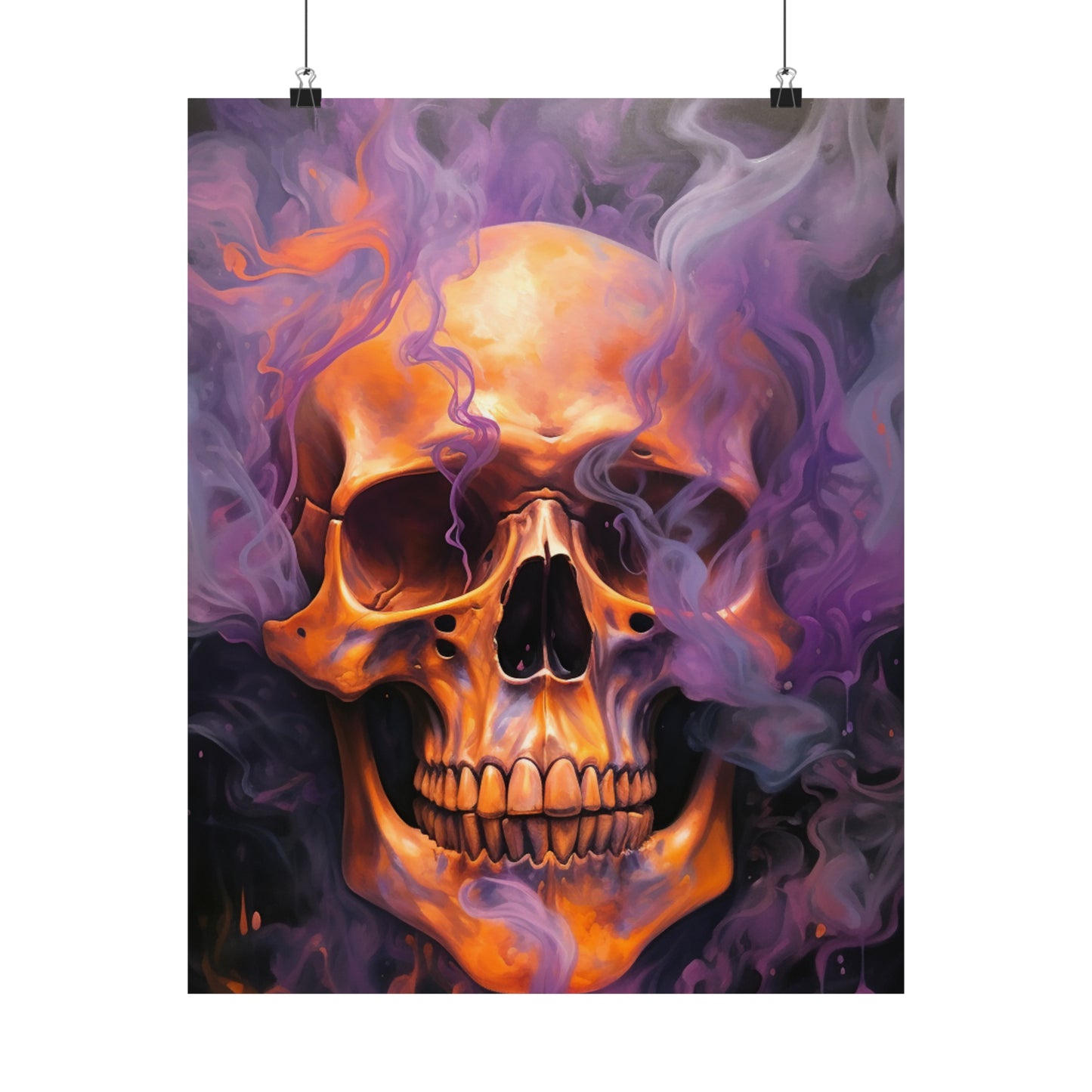 Premium Matte Vertical Posters Skull Flames 4