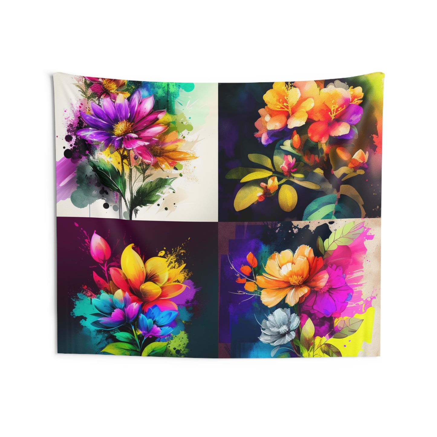 Indoor Wall Tapestries Bright Spring Flowers 5