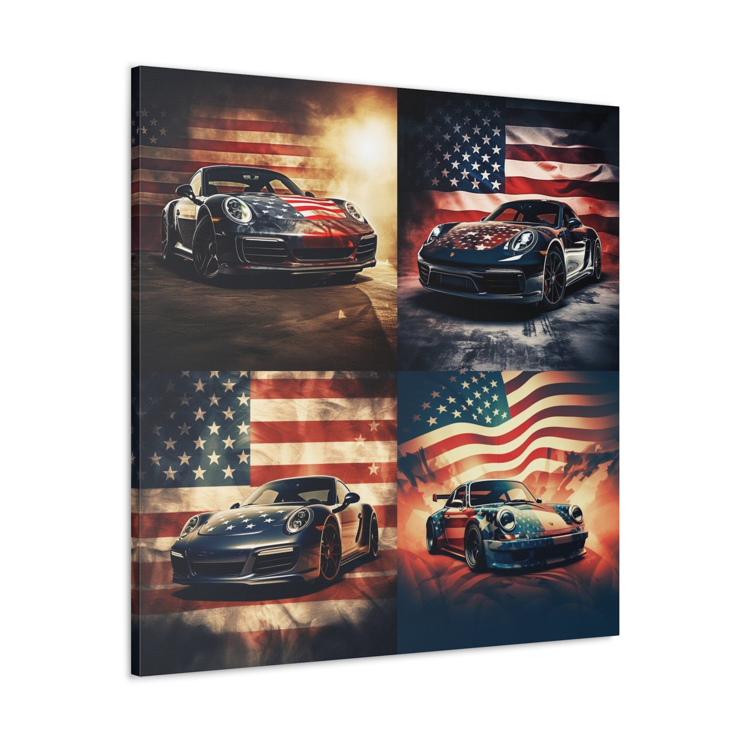 Canvas Gallery Wraps Abstract American Flag Background Porsche 5