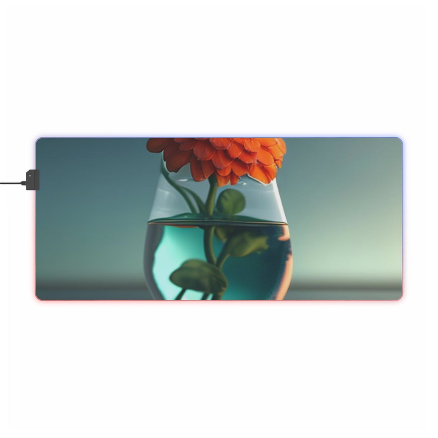 LED Gaming Mouse Pad Orange Zinnia 1