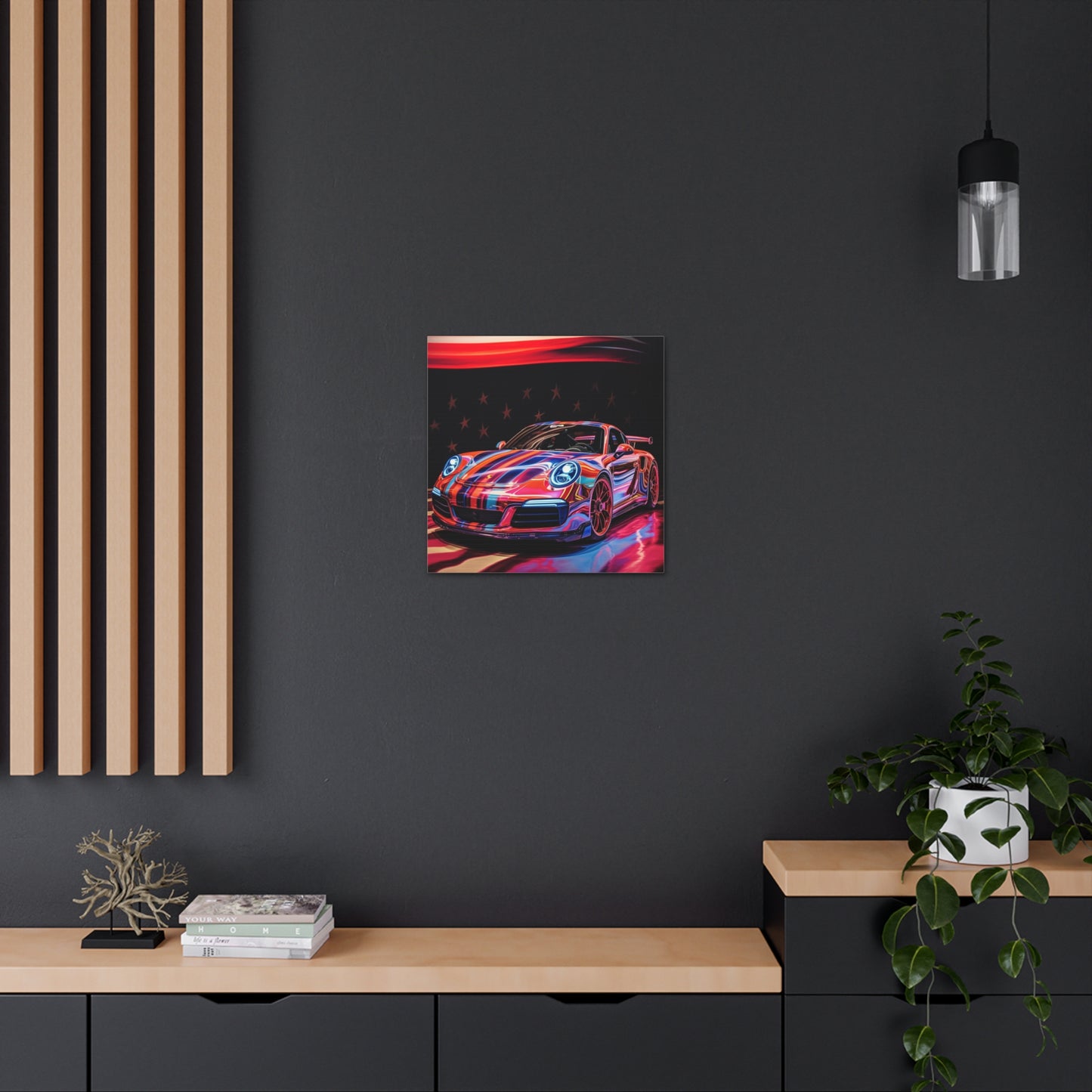 Canvas Gallery Wraps American Flag Colored Porsche 2