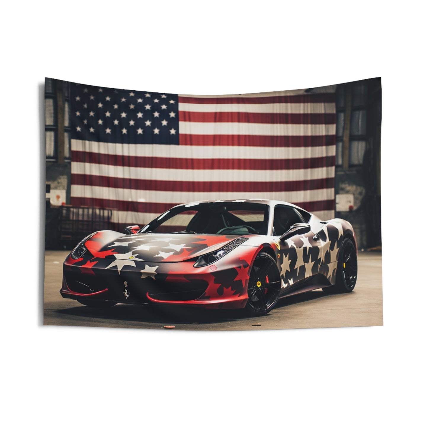 Indoor Wall Tapestries American Flag Farrari 1