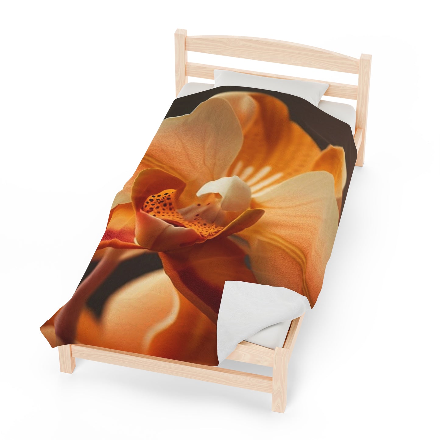 Velveteen Plush Blanket Orange Orchid 3