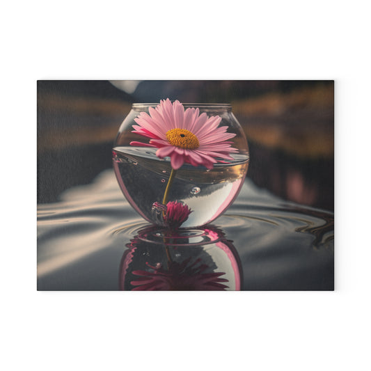 Glass Cutting Board Daisy in a vase 2