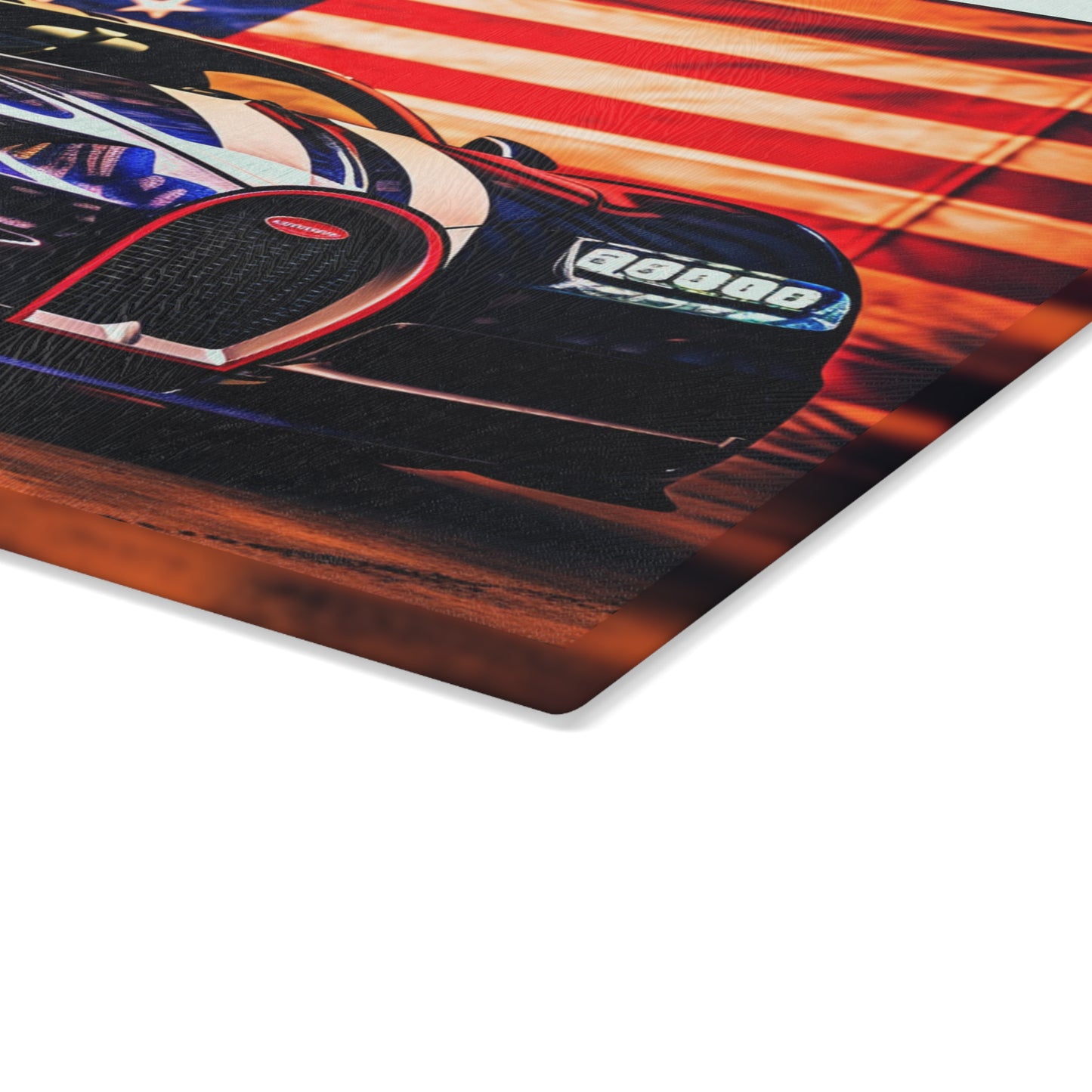 Glass Cutting Board Macro Bugatti American Flag 4