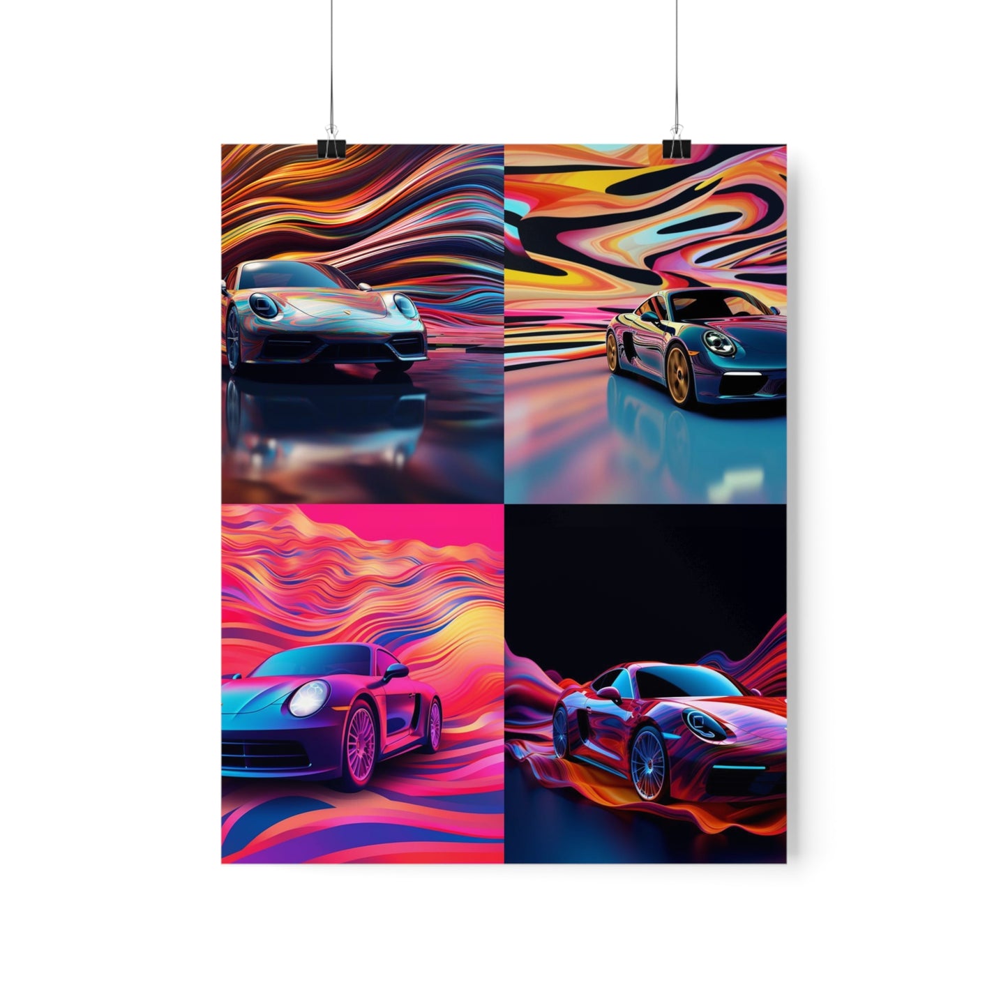 Premium Matte Vertical Posters Porsche Water Fusion 5