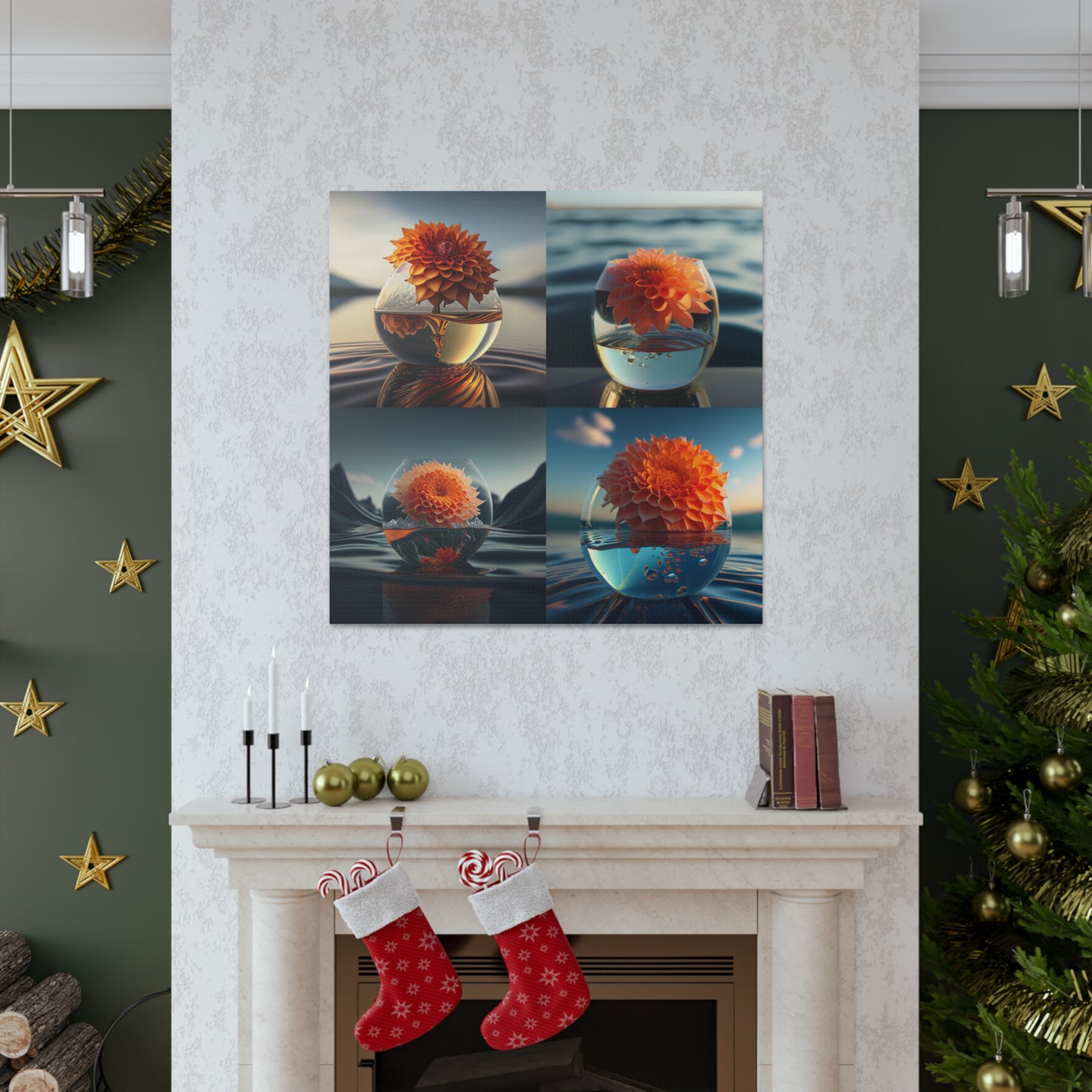 Canvas Gallery Wraps Dahlia Orange 5