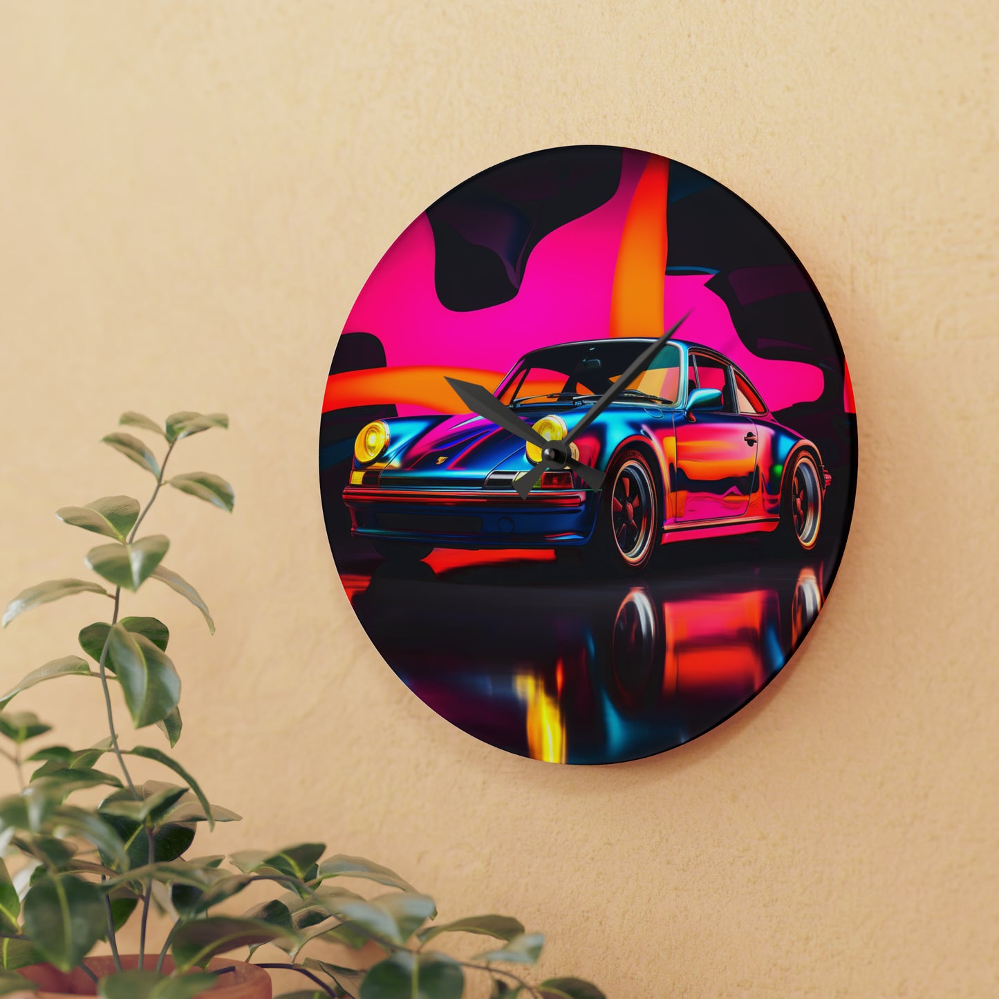 Acrylic Wall Clock Macro Porsche 2