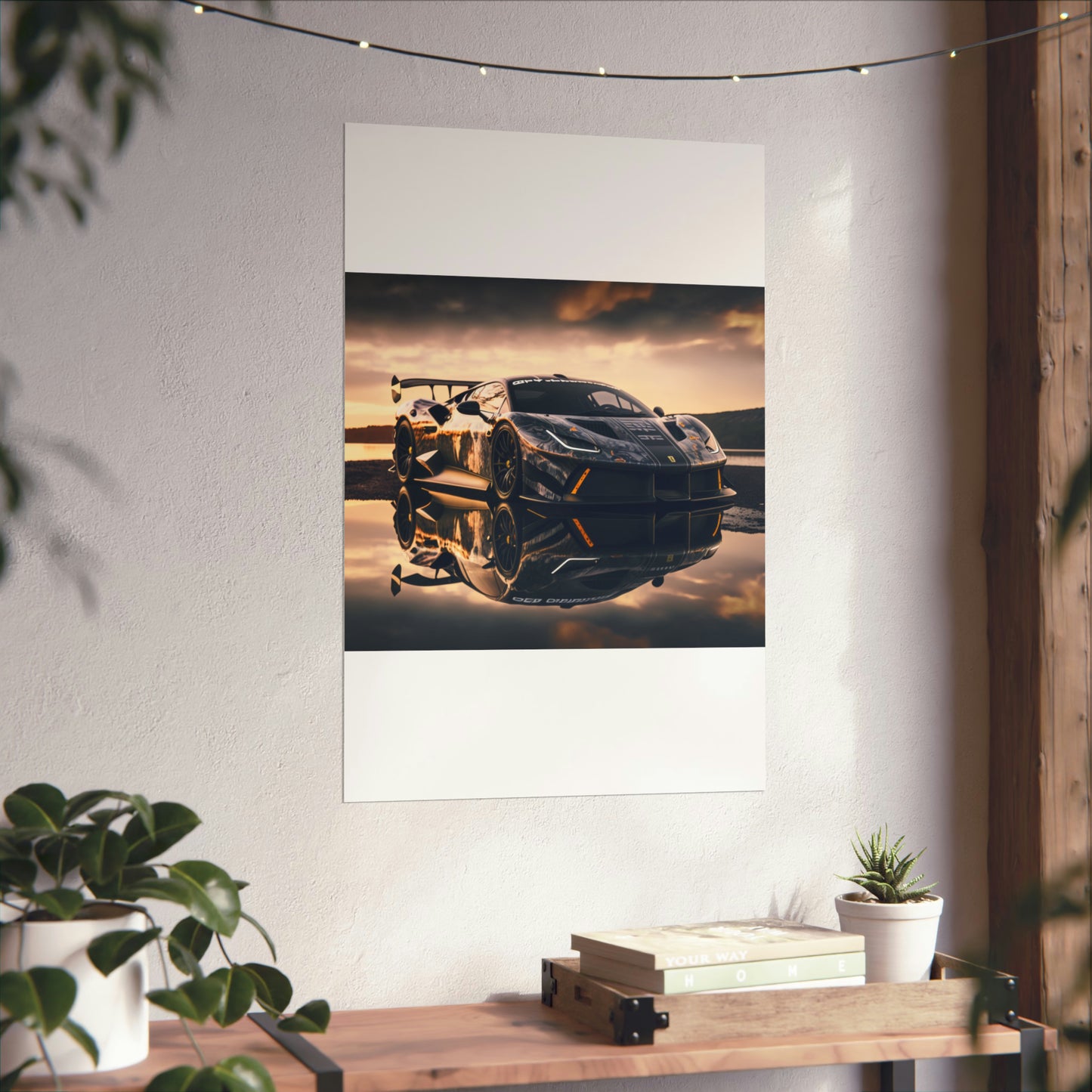 Premium Matte Vertical Posters Ferrari Lake 2