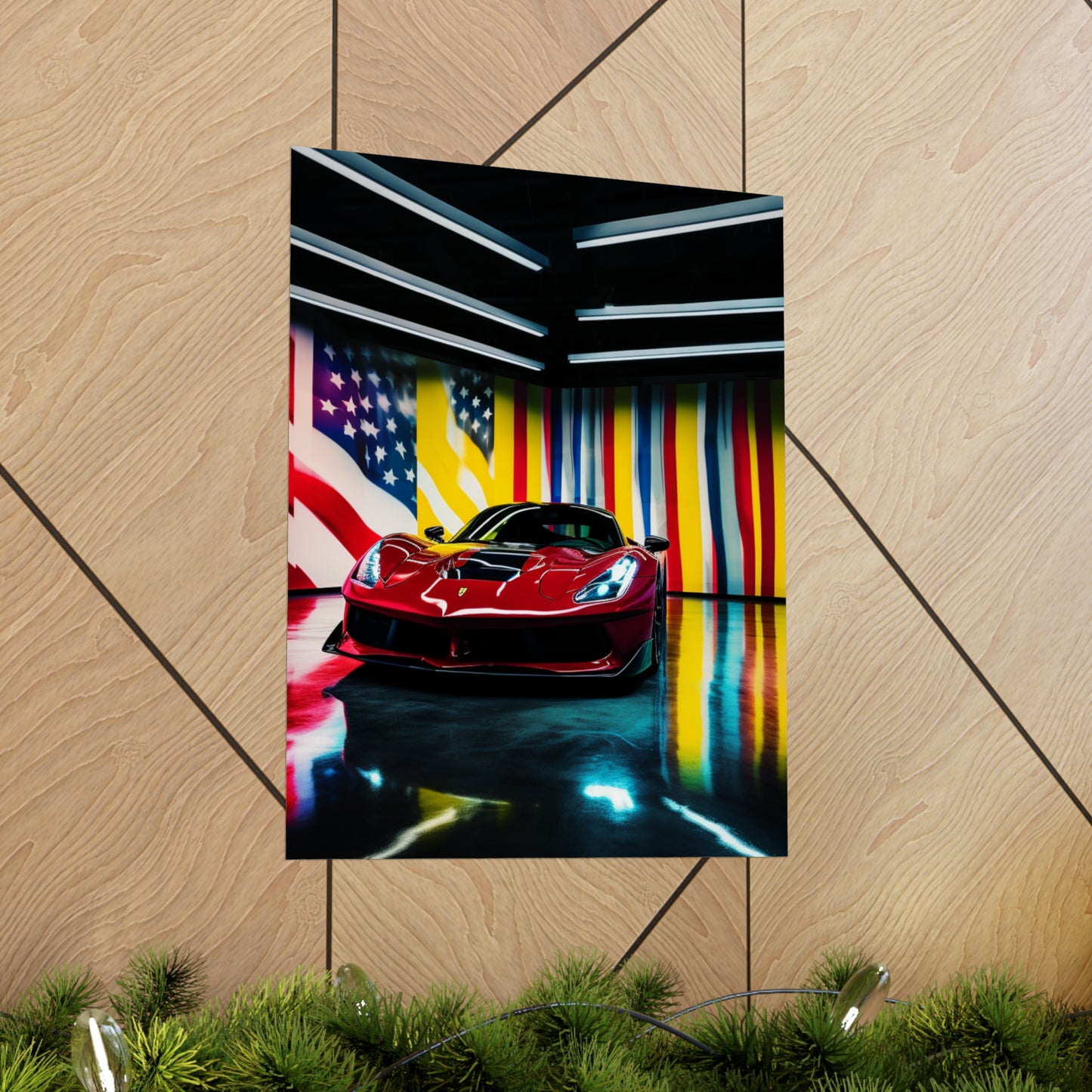 Premium Matte Vertical Posters Macro Flag Ferrari 2