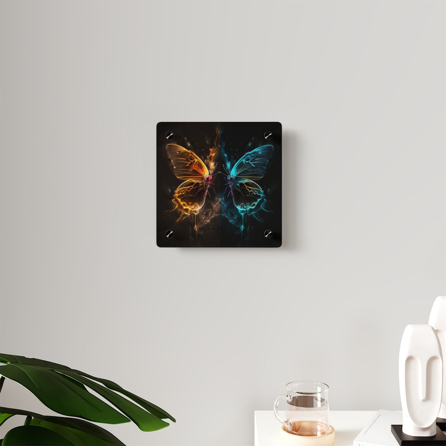 Acrylic Wall Art Panels Kiss Neon Butterfly 7