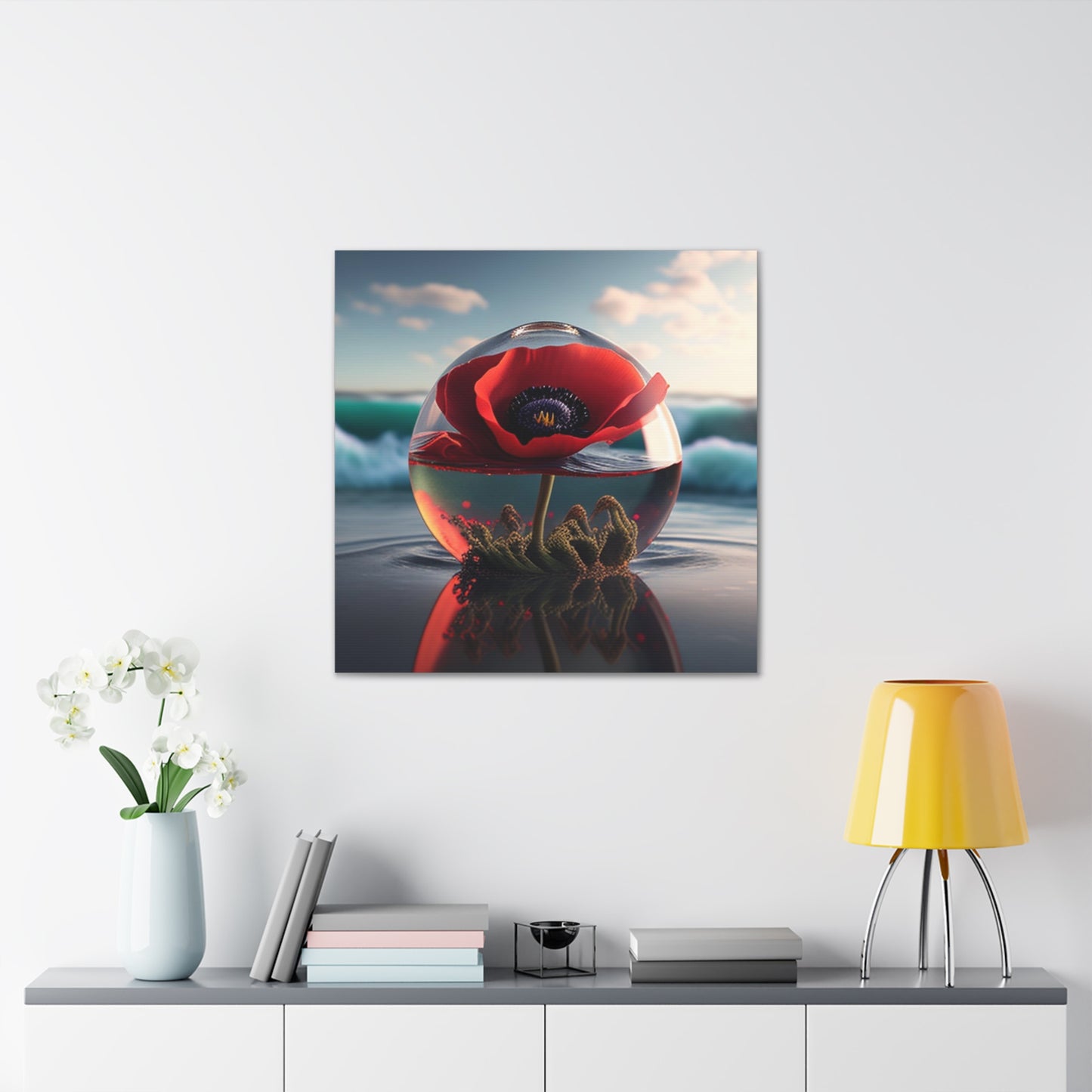 Canvas Gallery Wraps Red Anemone in a Vase 4