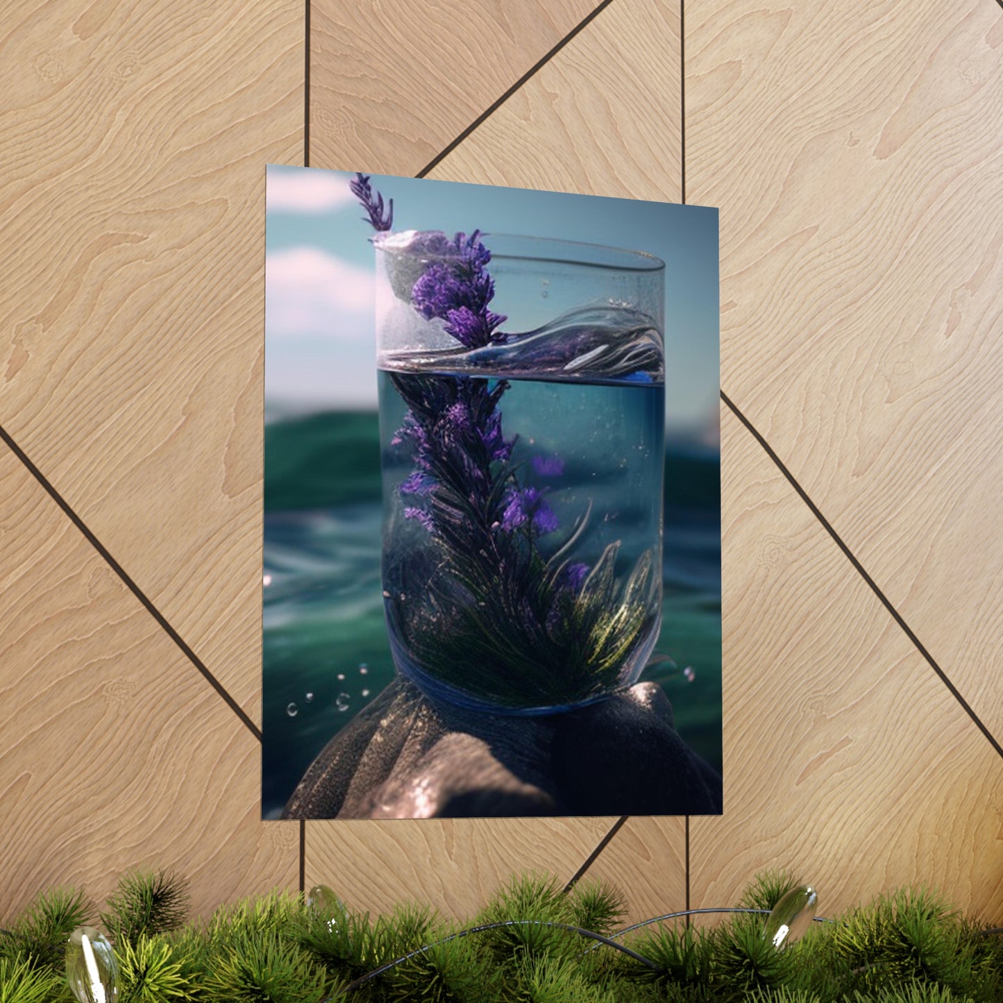 Premium Matte Vertical Posters Lavender in a vase 2