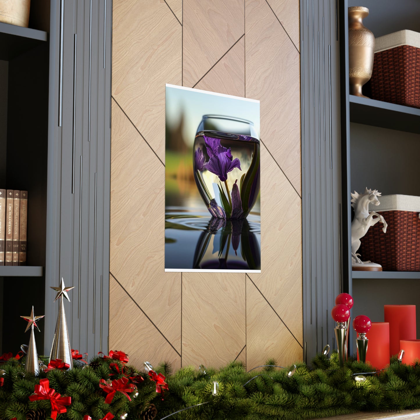 Premium Matte Vertical Posters Purple Iris in a vase 3